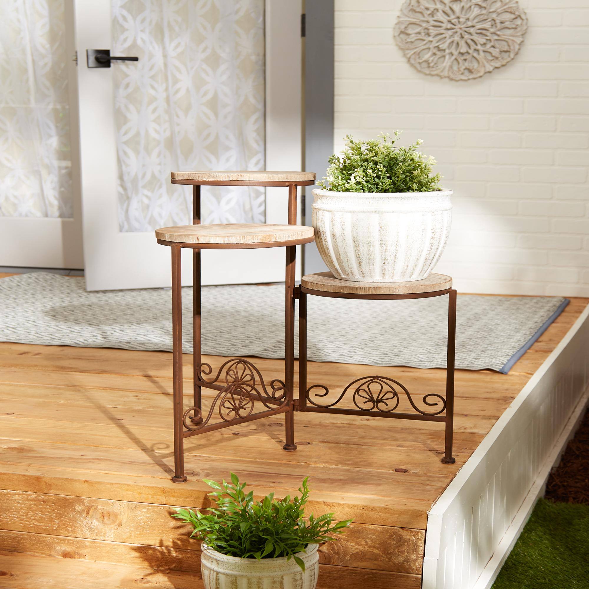 23&#x22; Rustic Triple Planter Stand