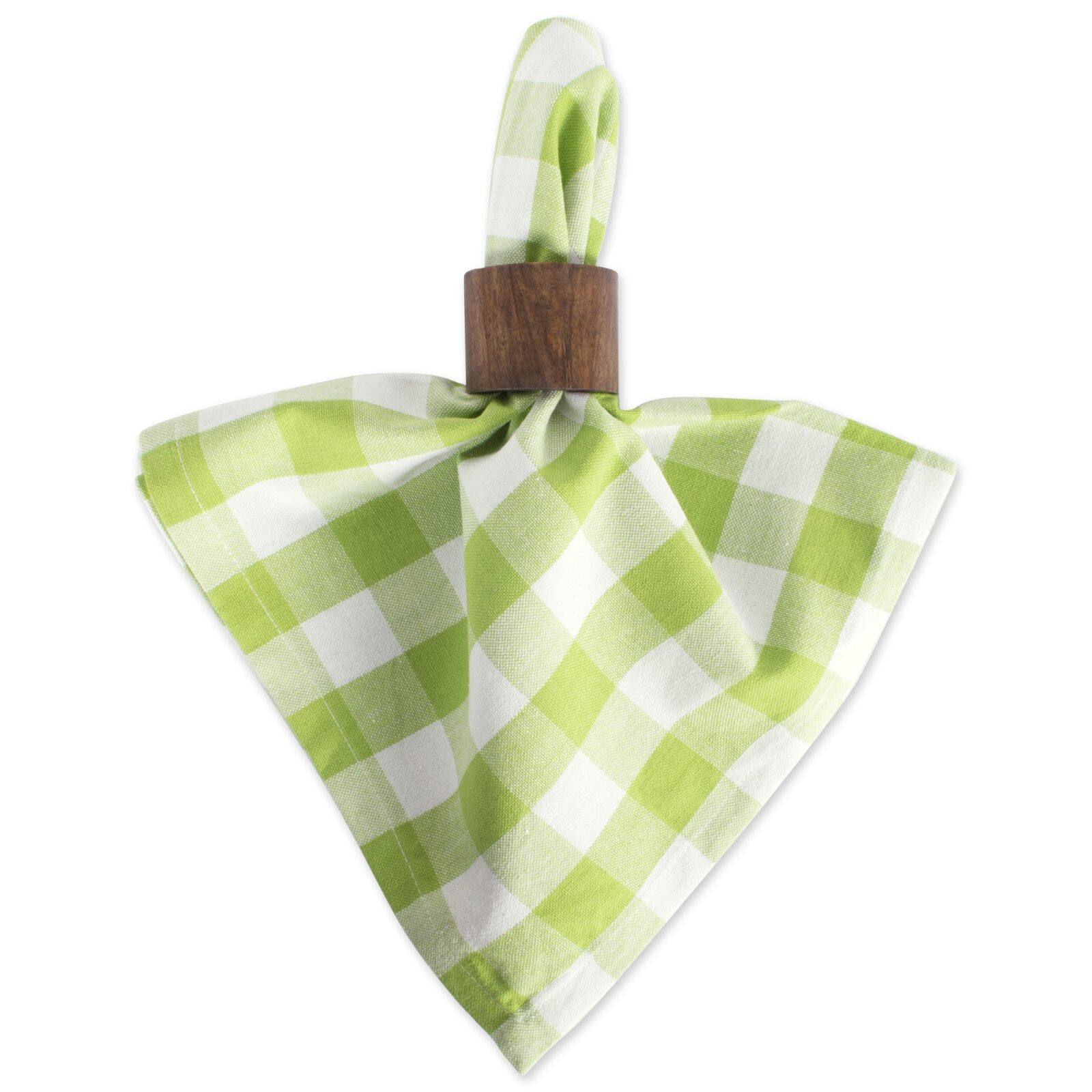 DII&#xAE; Green Apple &#x26; White Check Cloth Dinner Napkins, 6ct.