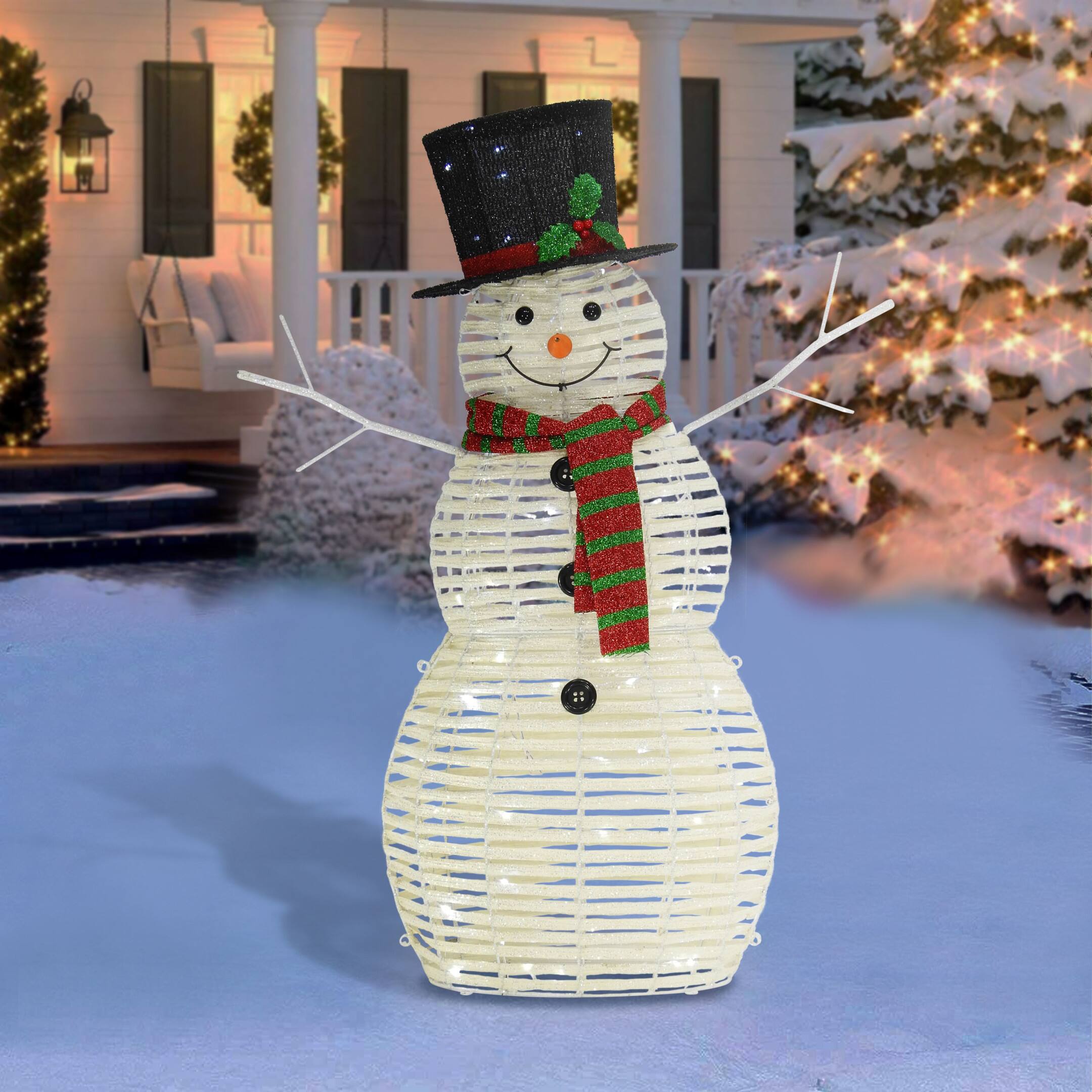 4ft. Outdoor Pre-Lit Snowman with LED Lights