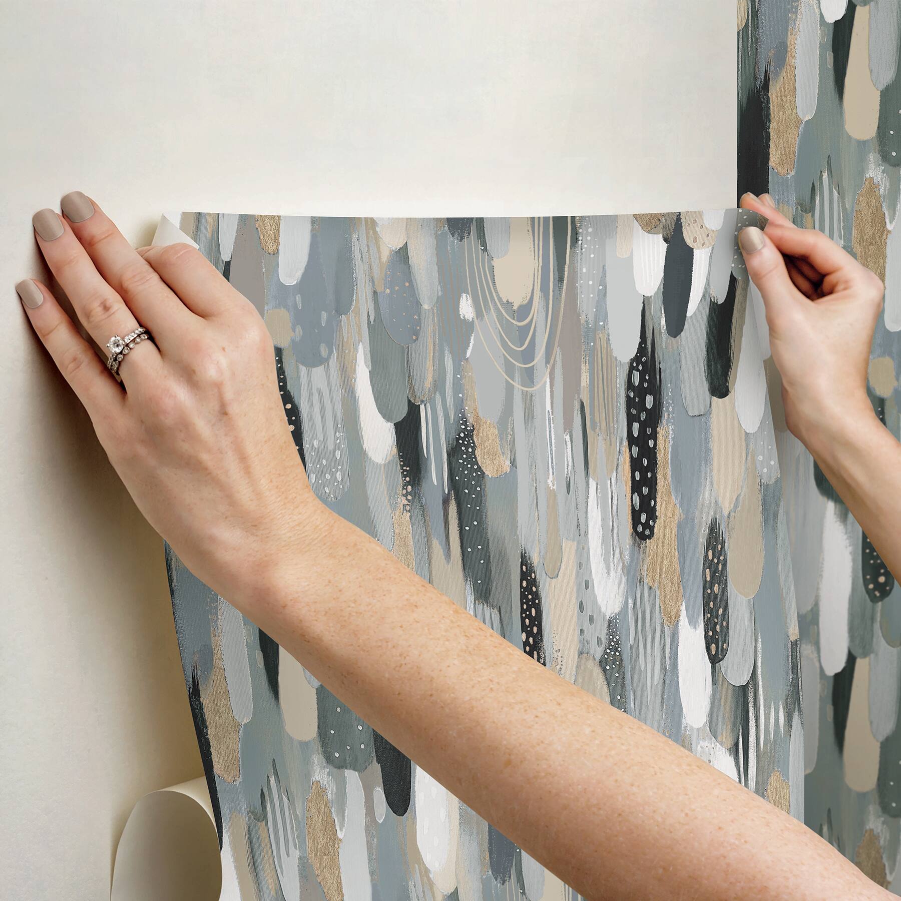 RoomMates Neutral Brushstroke Peel & Stick Wallpaper