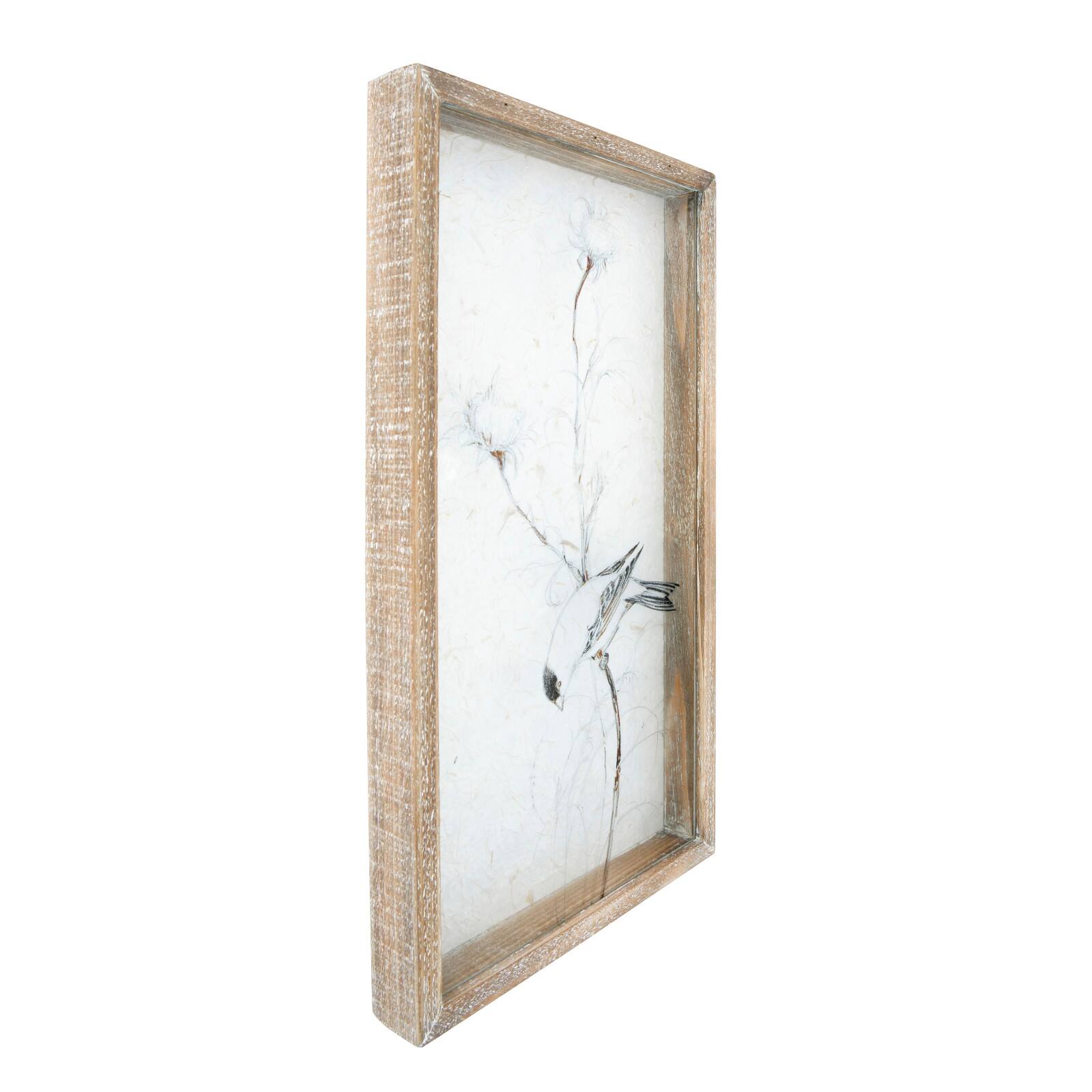 Hello Honey&#xAE; 19&#x22; Wood Shadowbox Frame Birds on Branches Wall D&#xE9;cor, 2ct.