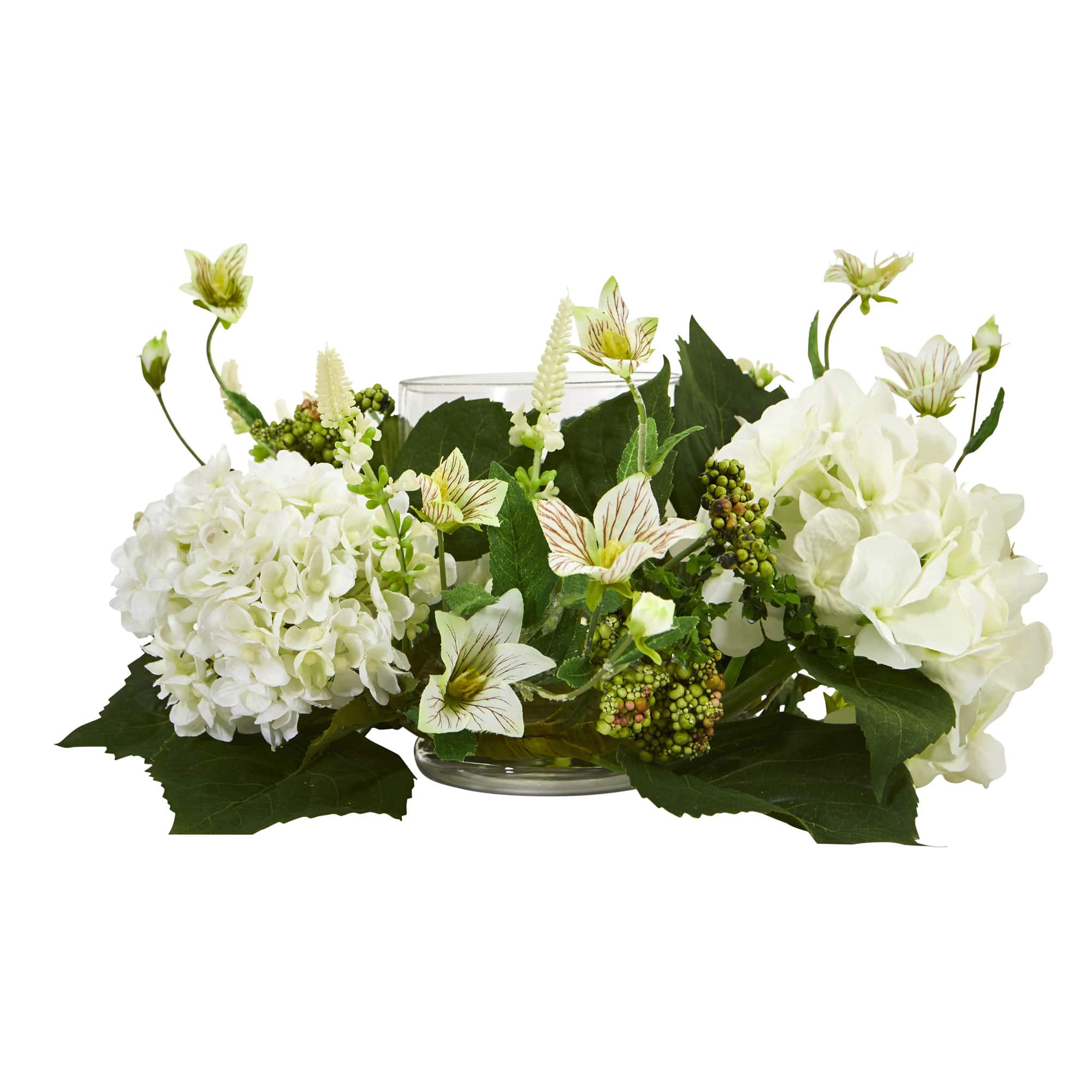 6" Hydrangea Artificial Arrangement Candelabrum