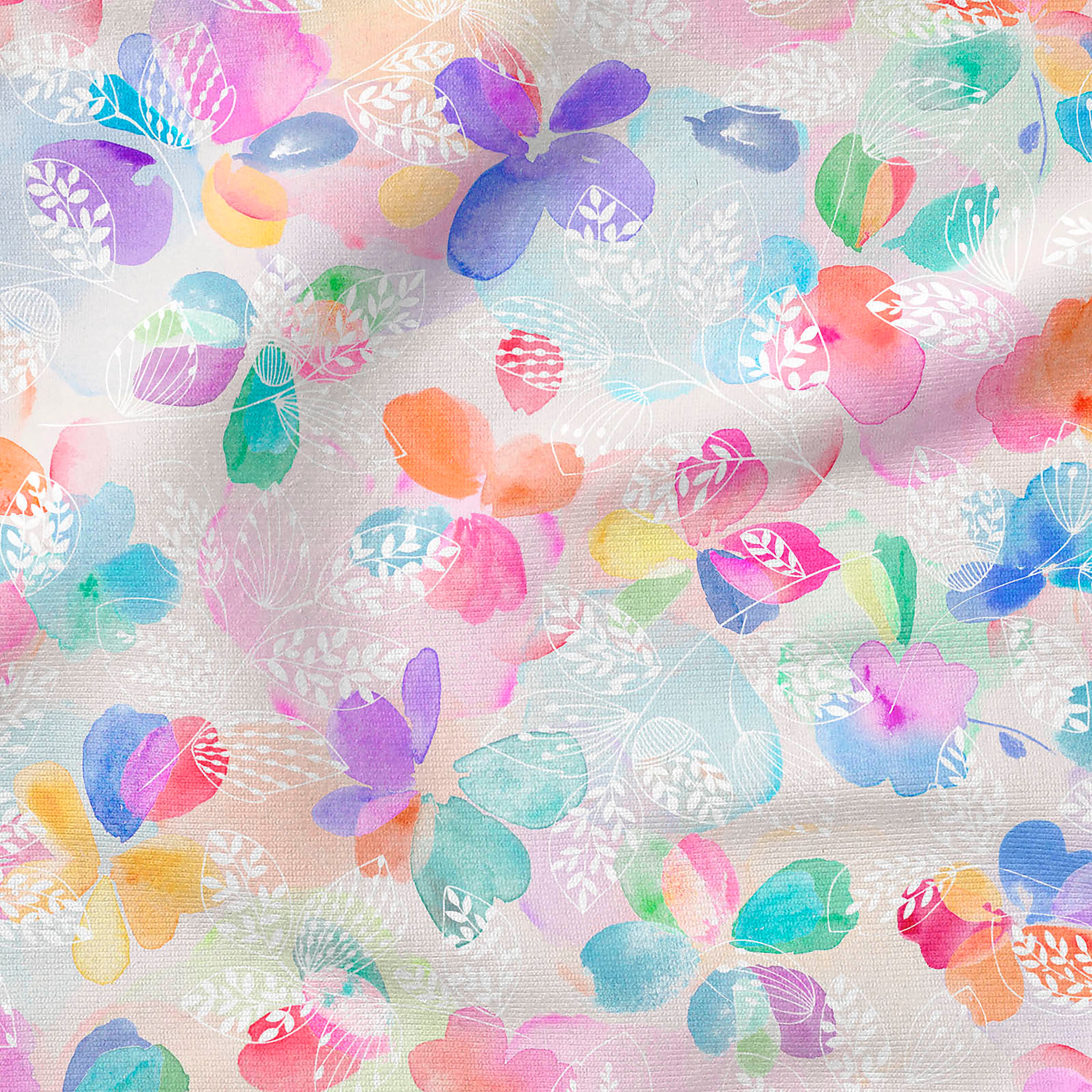 10 yd. Full Bolt: Fabric Editions Multicolor Abstract Foliage Cotton Fabric