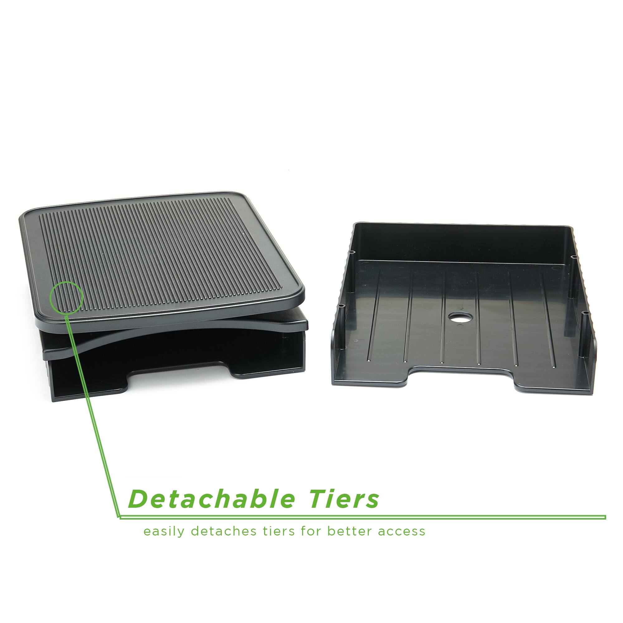 Mind Reader Black 2-Tier Swivel Top File Organizer