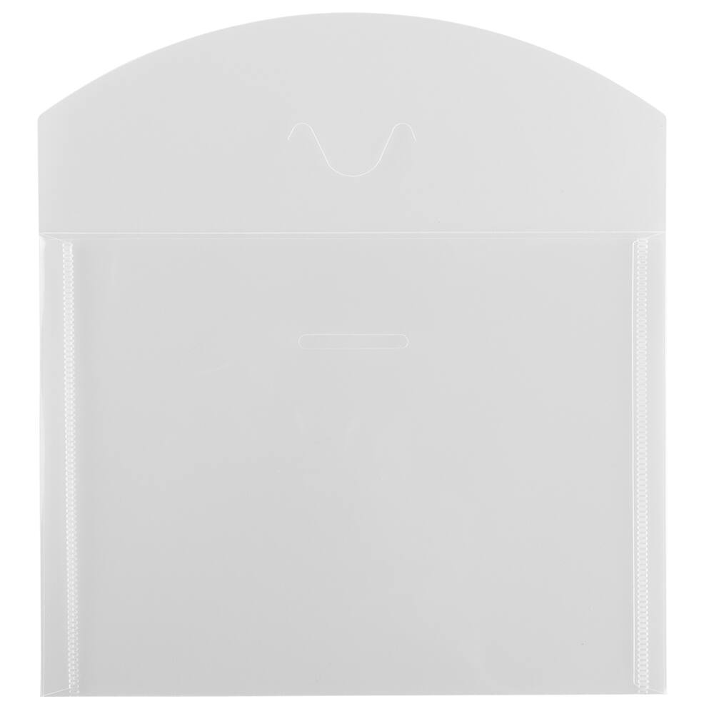 JAM Paper 5.5" x 7.375" Clear Plastic Tuck Flap Closure Envelopes, 12ct.