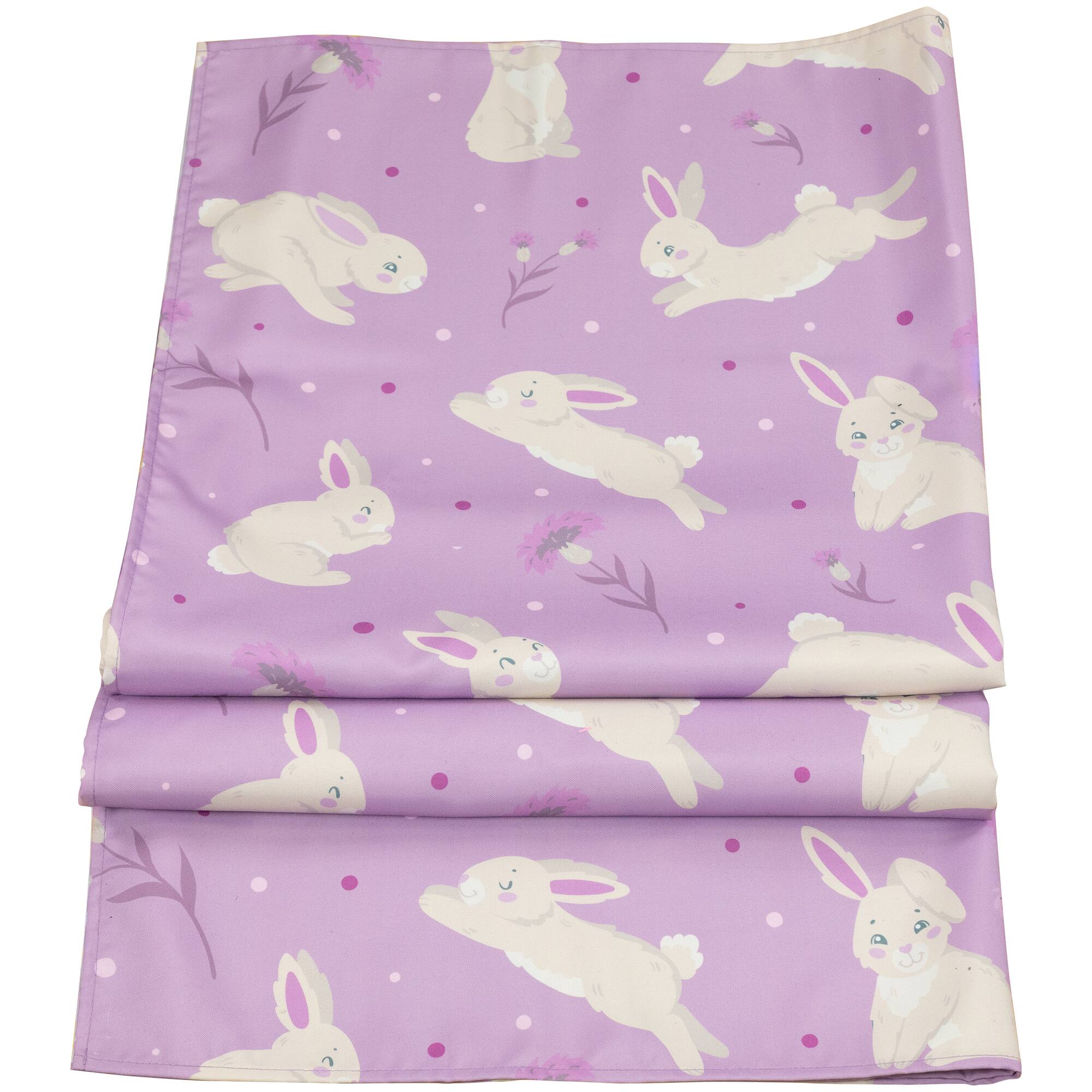 70&#x22; Purple Easter Bunny Rectangular Tablecloth