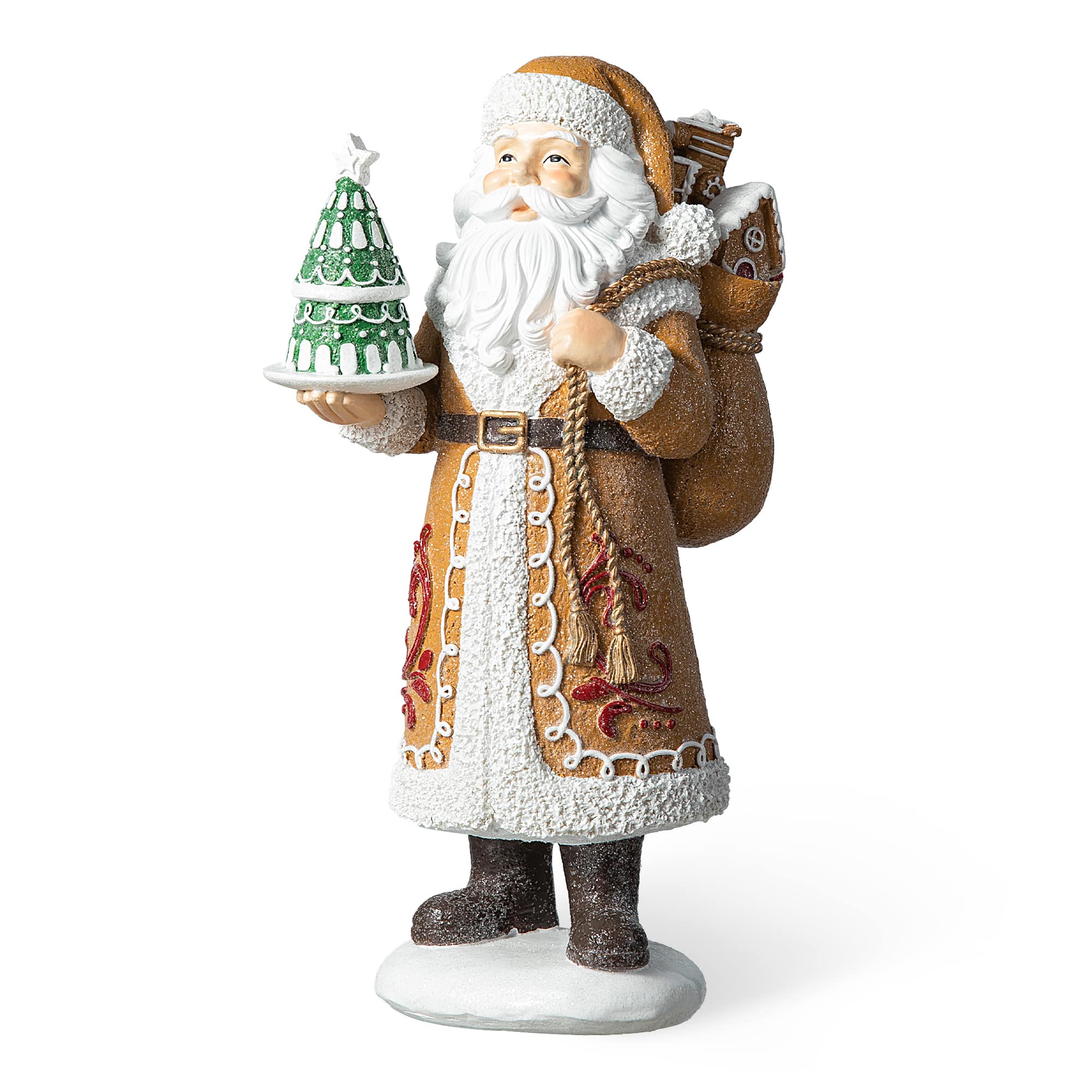 Glitzhome® 11.5" Gingerbread Santa Table Décor