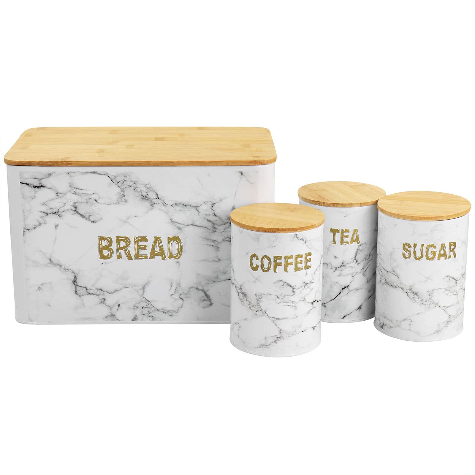 MegaChef Marble Iron Canister Set
