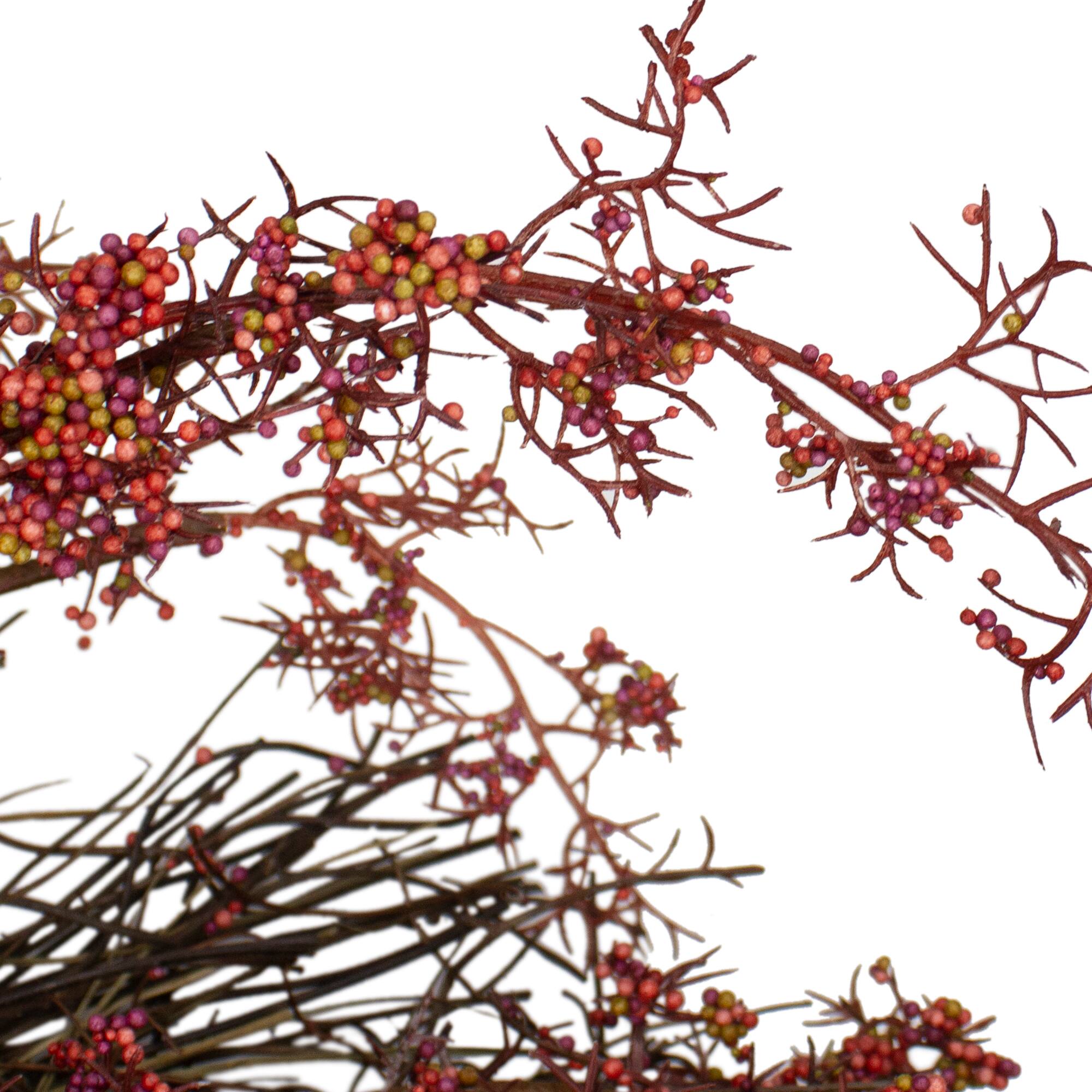 24&#x22; Fall Harvest Burgundy Berry Wreath