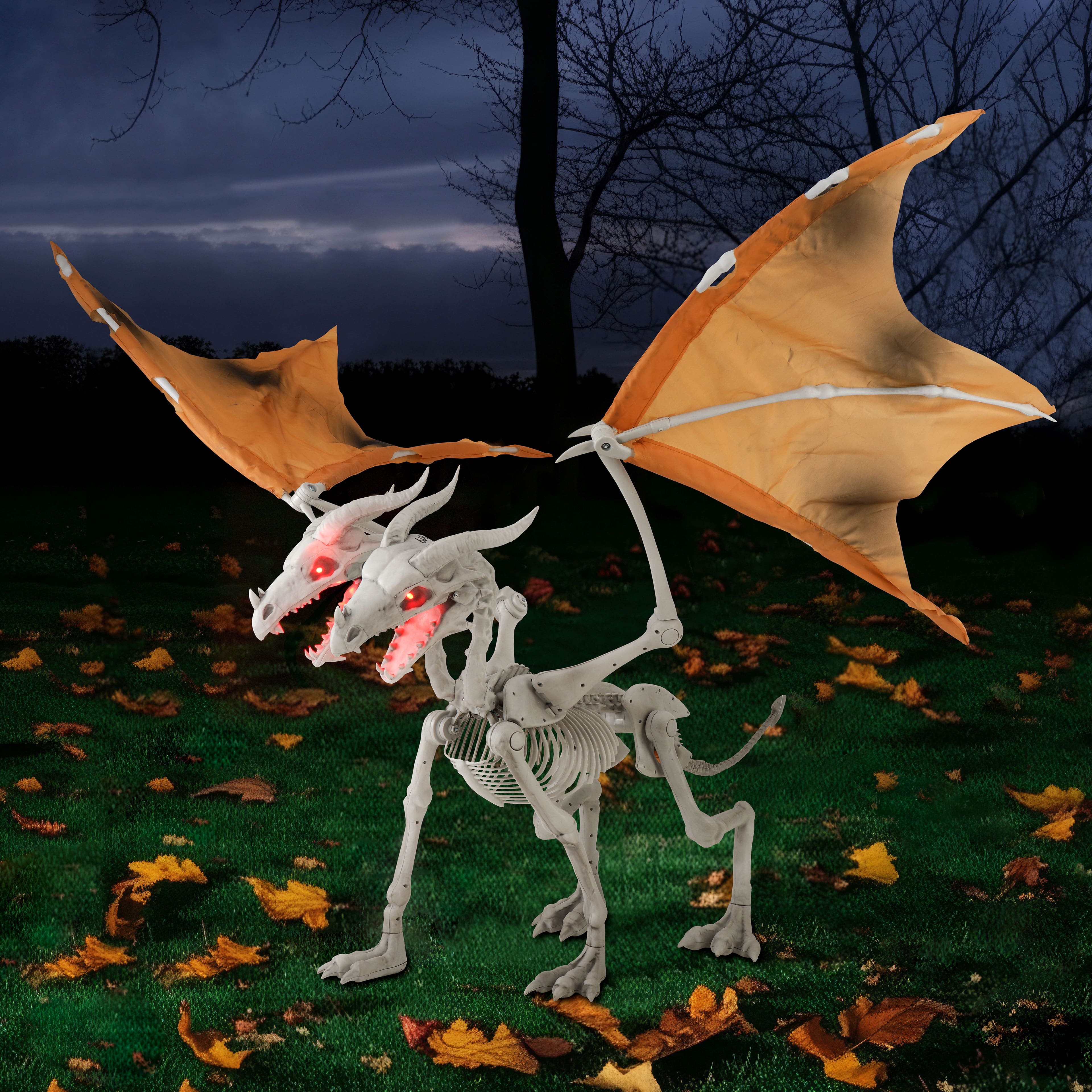 3.9ft. Animated 2-Headed Dragon Skeleton by Ashland&#xAE;