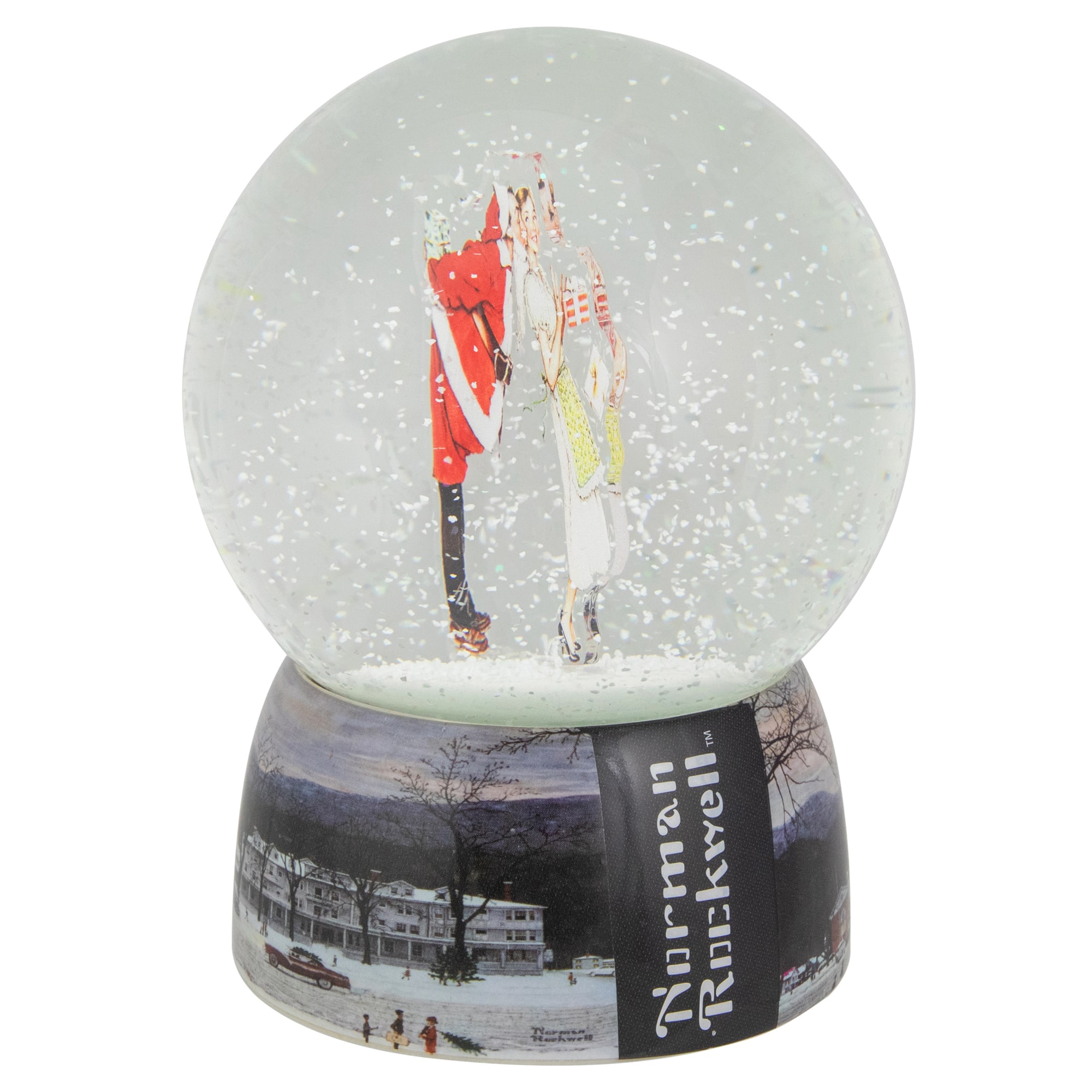 6.5&#x22; Norman Rockwell Christmas Surprise Snow Globe