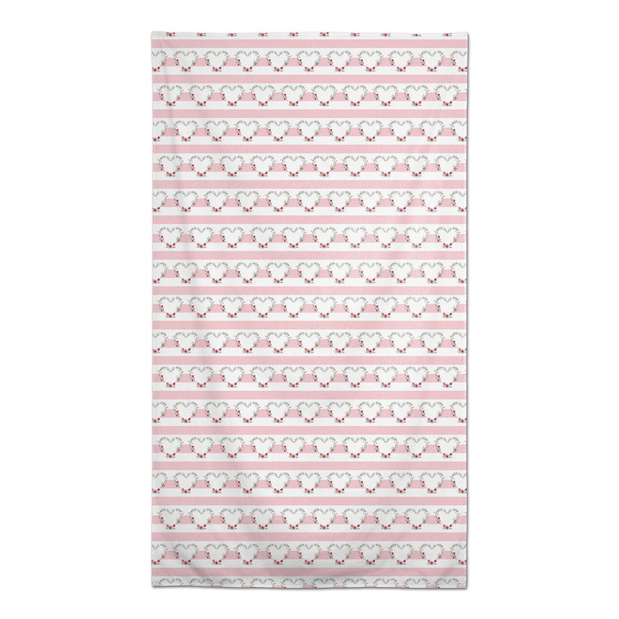 Floral Heart Pattern 58" x 102" Tablecloth