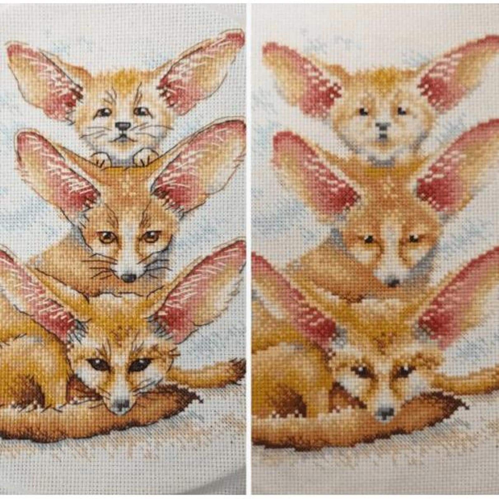 MP Studia Fennec Fox Family Cross Stitch Kit