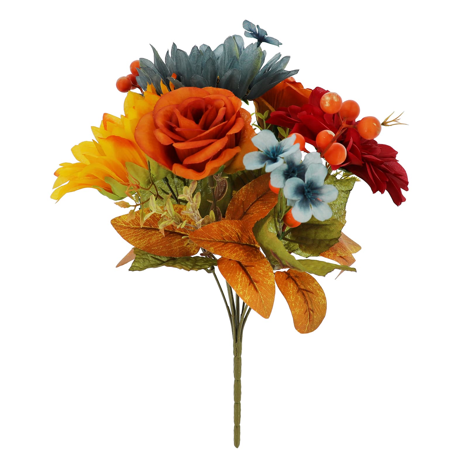 14&#x22; Blue &#x26; Orange Sunflower &#x26; Rose Mix Deluxe Bush by Ashland&#xAE;