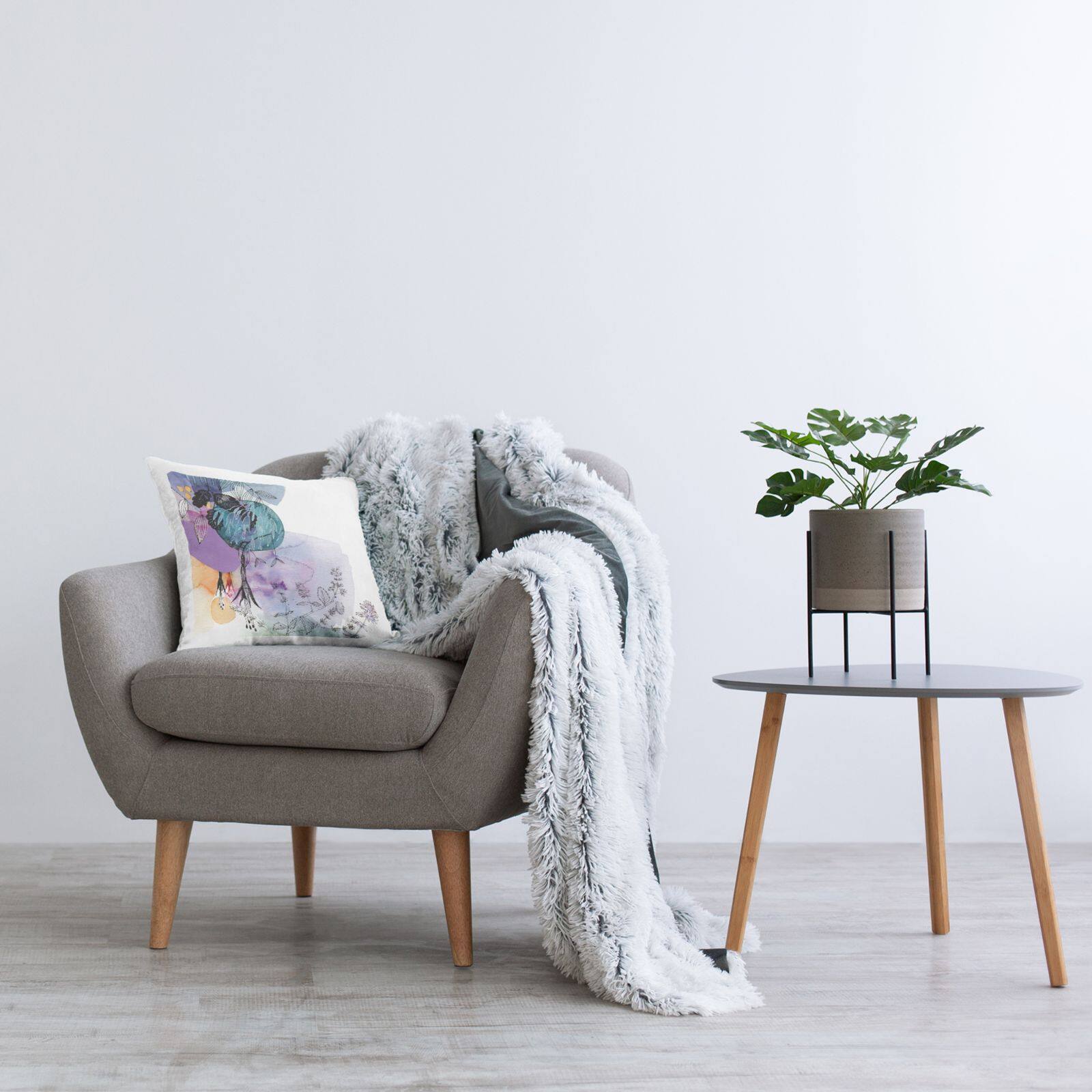 Stupell Industries Delicate Floral Blooms Layered Shapes Throw Pillow, 18" x 18"