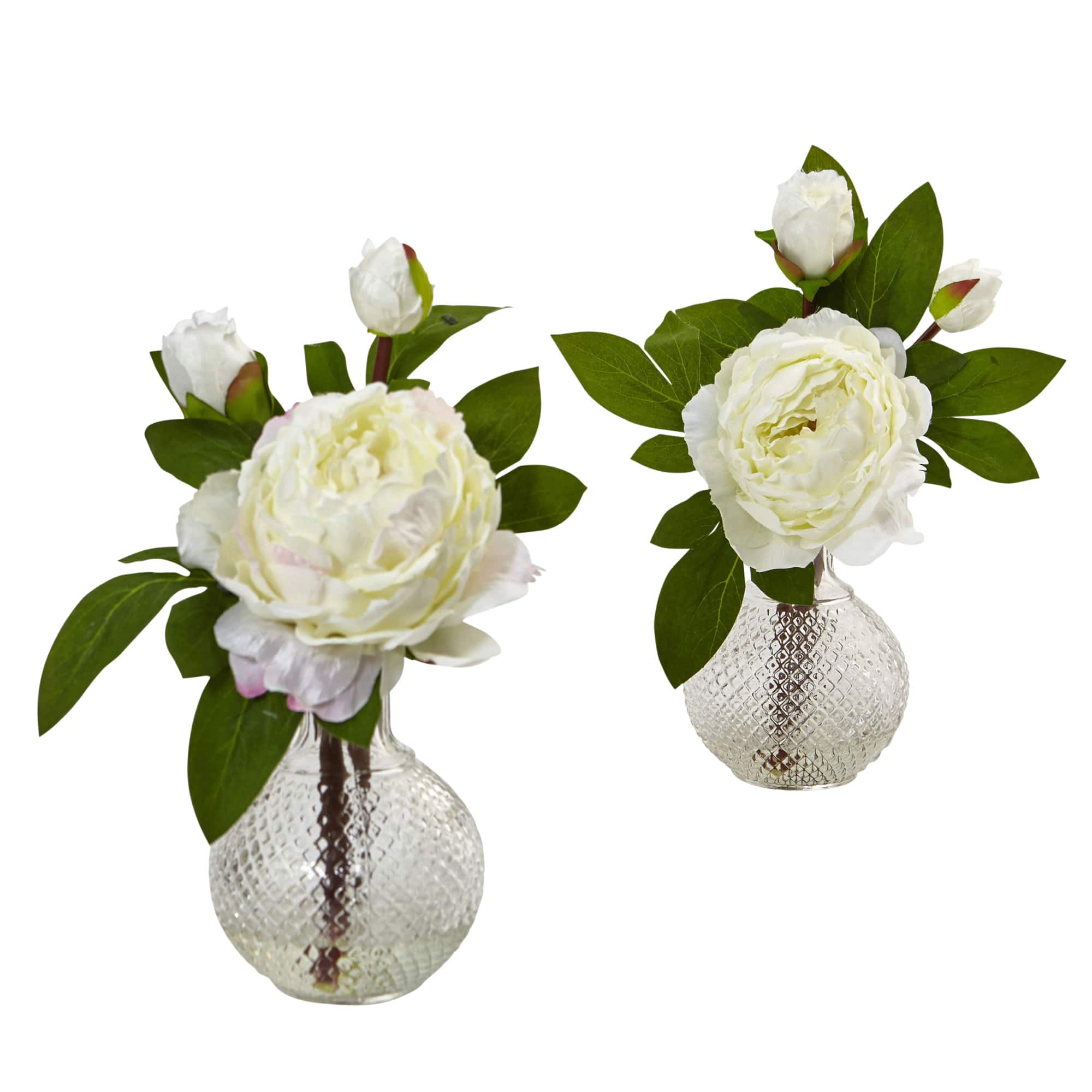 11.5&#x22; Peony in Textured Vase, 2ct.