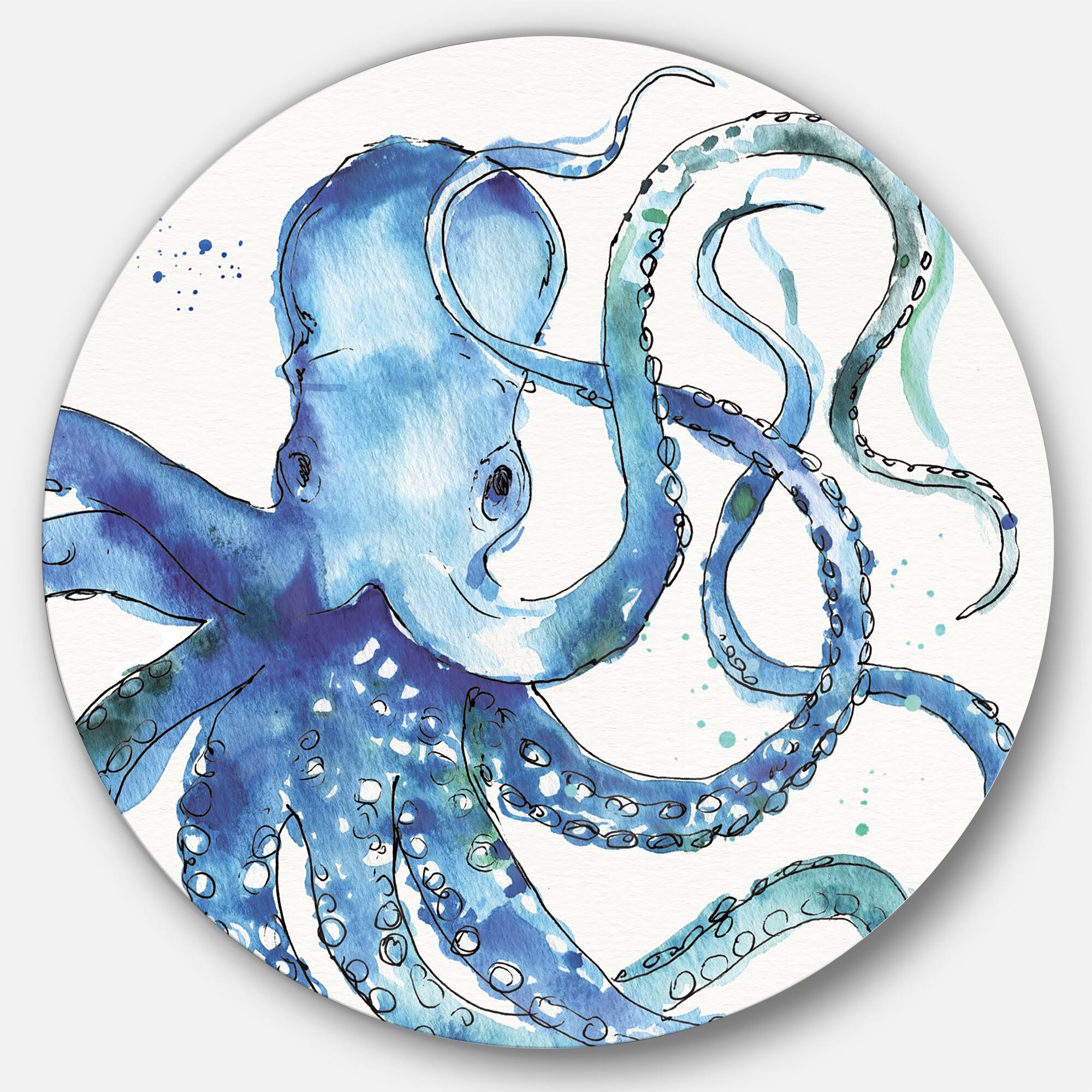 Designart - Blue Deep Sea VIII - Nautical & Coastal Metal Circle