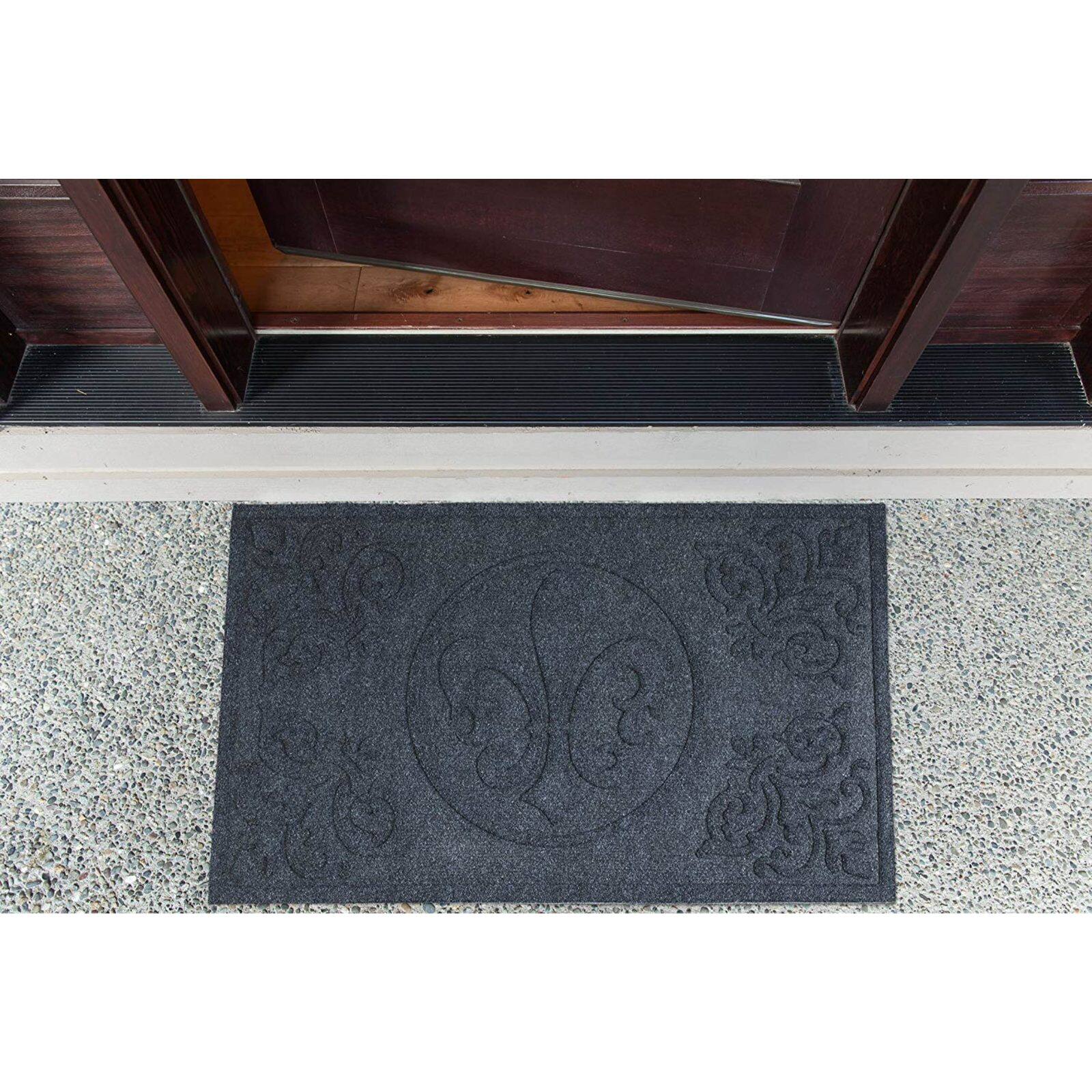 DII® Dark Gray Fleur De Lis Floormat