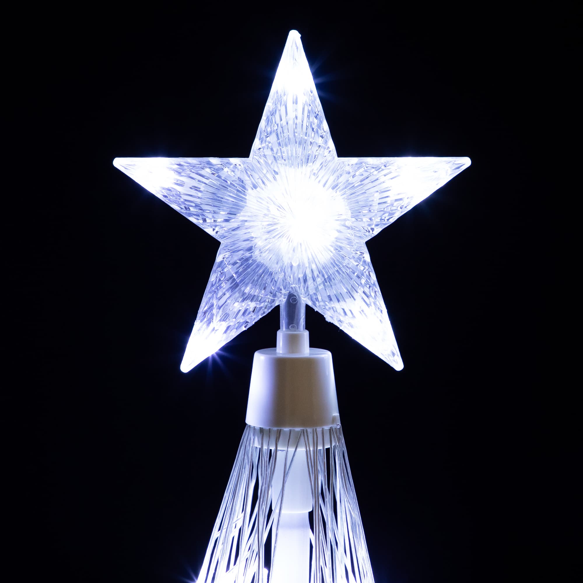 48" White LED Lighted Show Cone Outdoor Christmas Tree