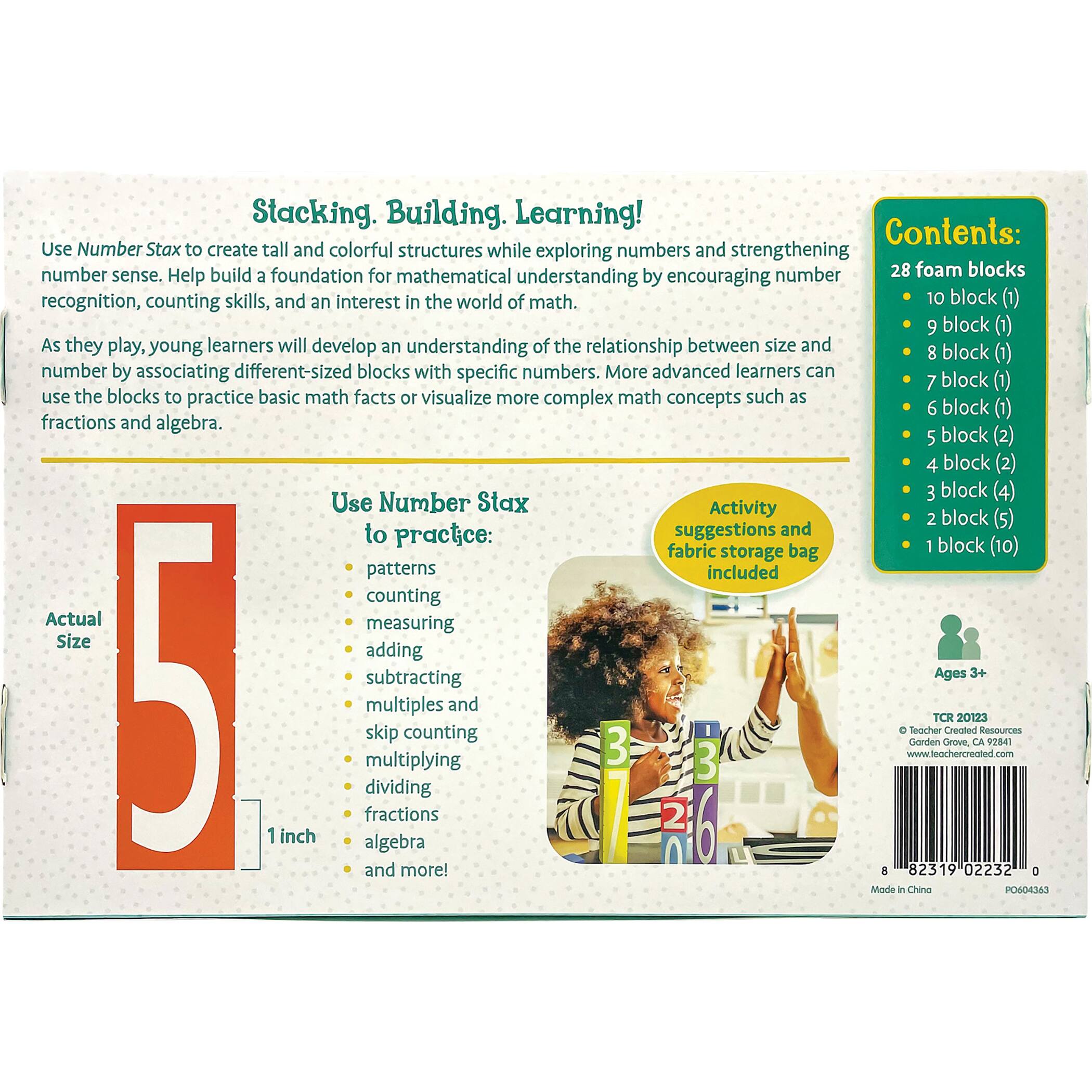 Teacher Created Resources® Number Stax Stacking Foam Number Blocks