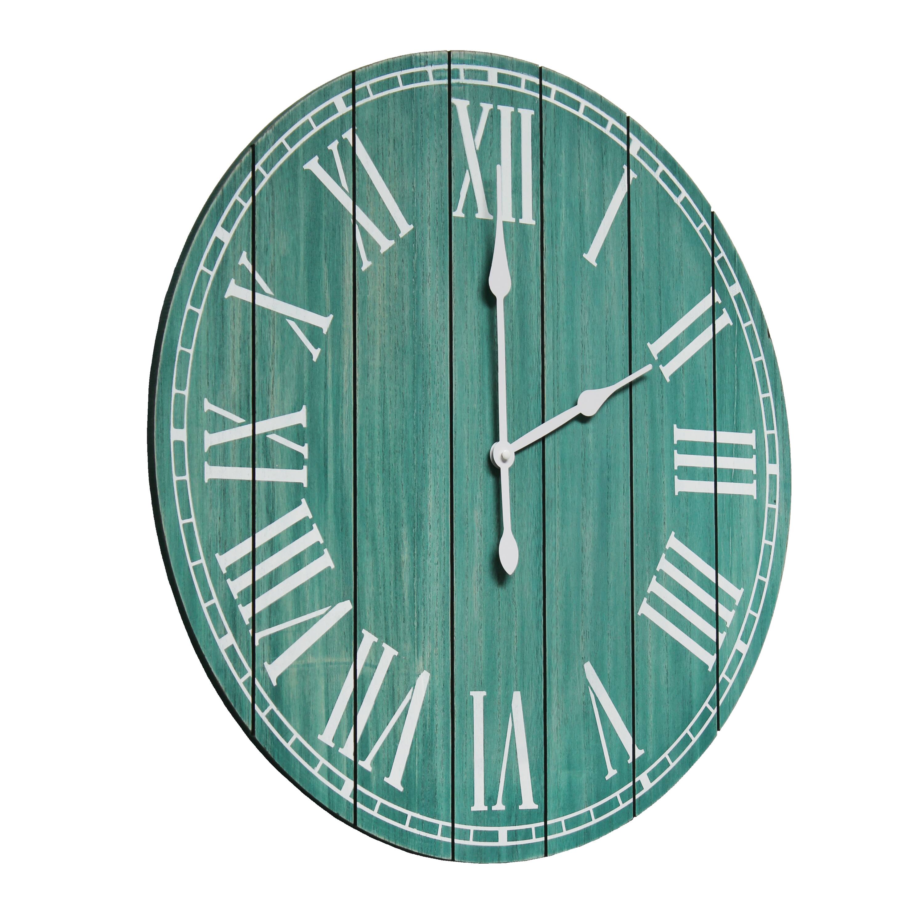 Elegant Designs 23&#x22; Wood Plank Coastal Wall Clock