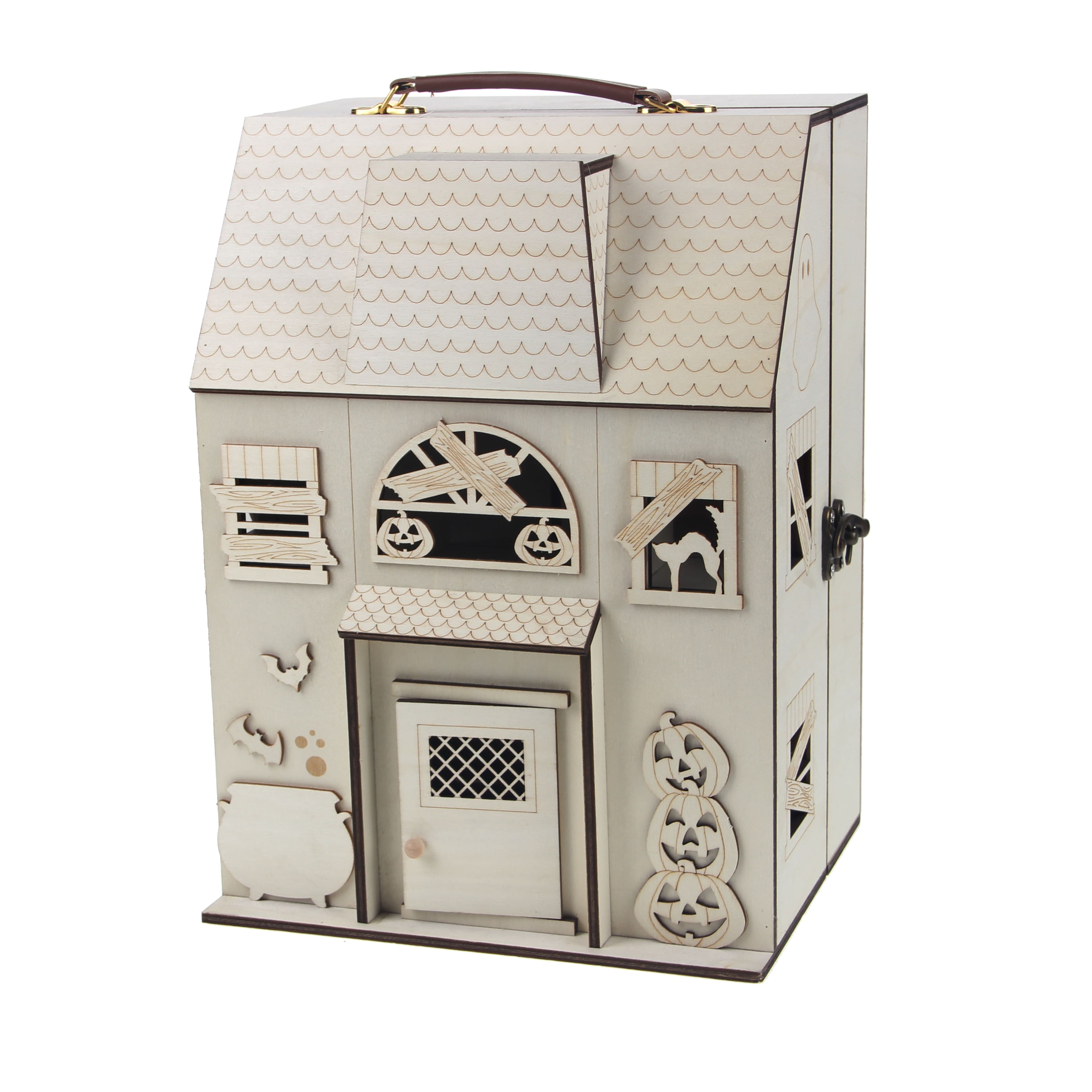 12.25&#x22; DIY Haunted Dollhouse Wood D&#xE9;cor by Make Market&#xAE;