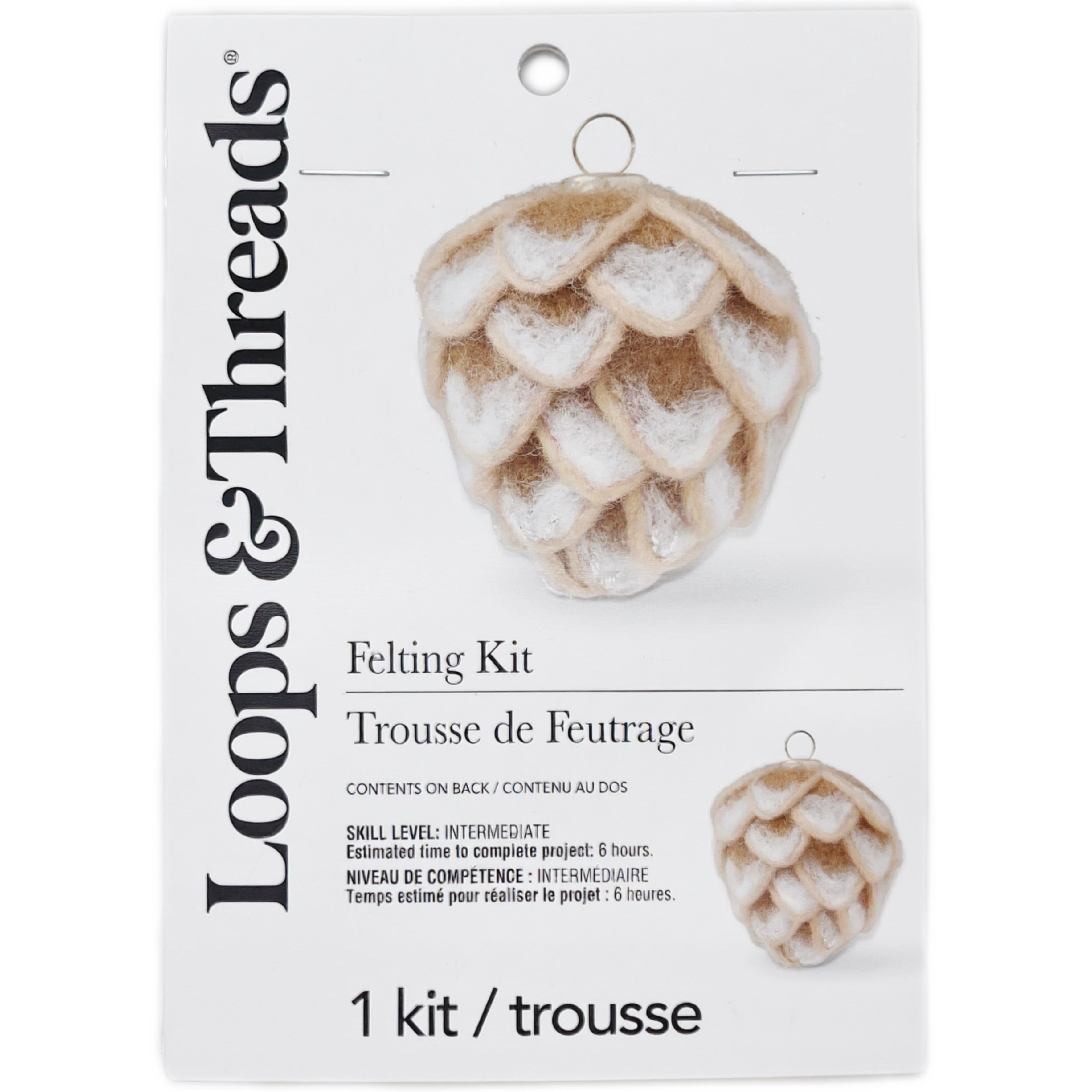 Christmas Frosted Pinecone Ornament Felting Kit by Loops &#x26; Threads&#xAE;