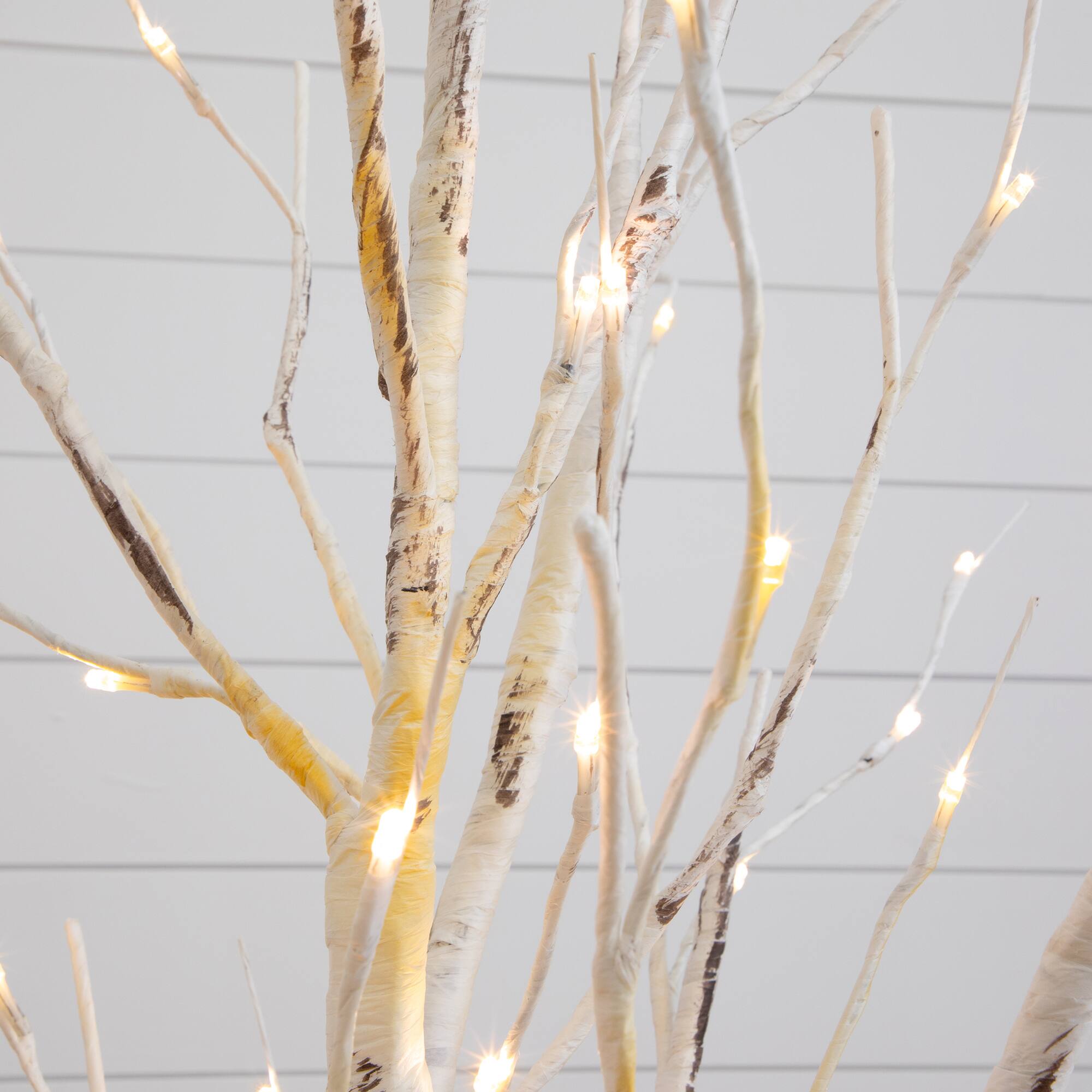 2 Pack 2.5ft. Pre-Lit White Birch Artificial Christmas Branches, Warm White Micro LED Lights
