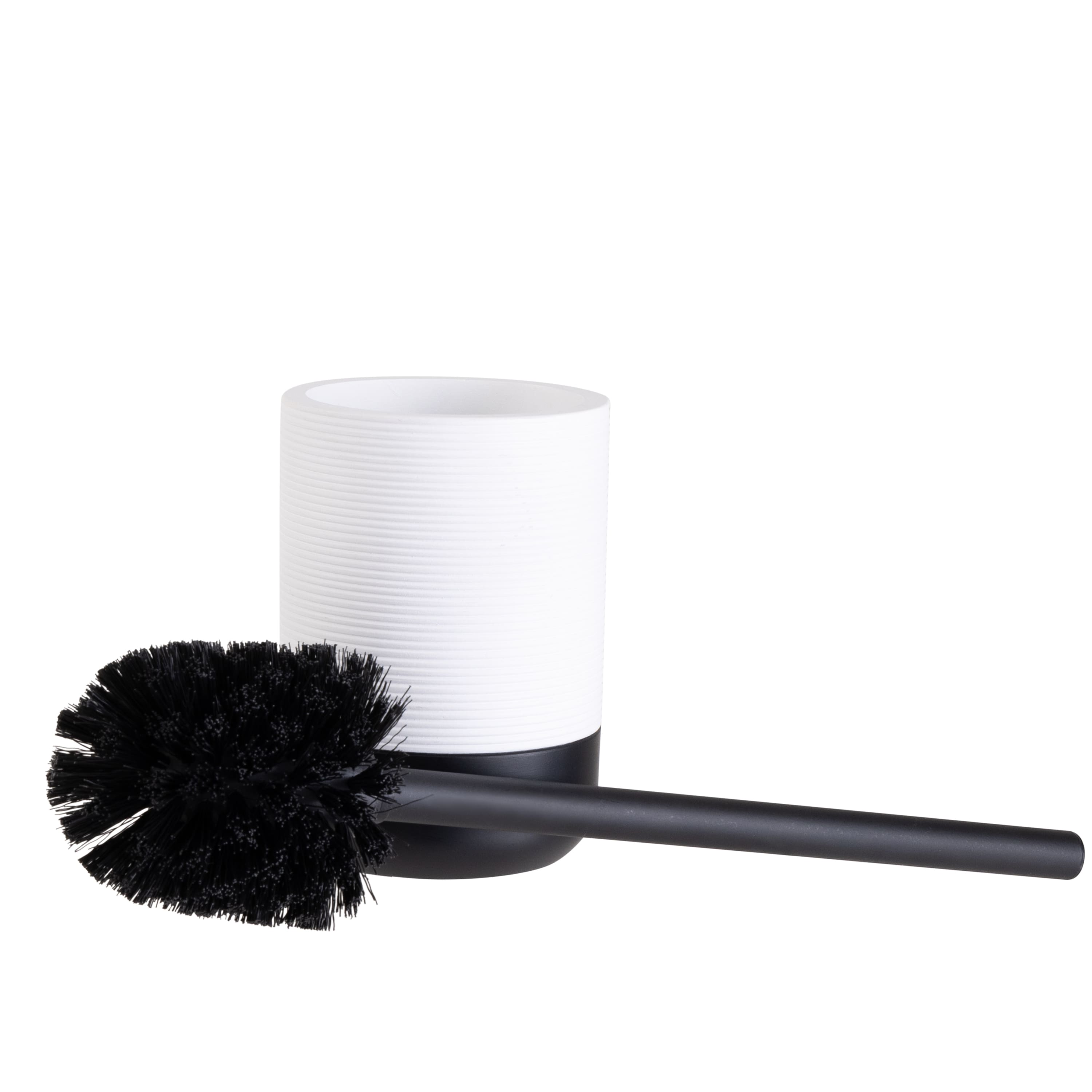 Bath Bliss Black &#x26; White Toilet  Brush &#x26; Holder Set