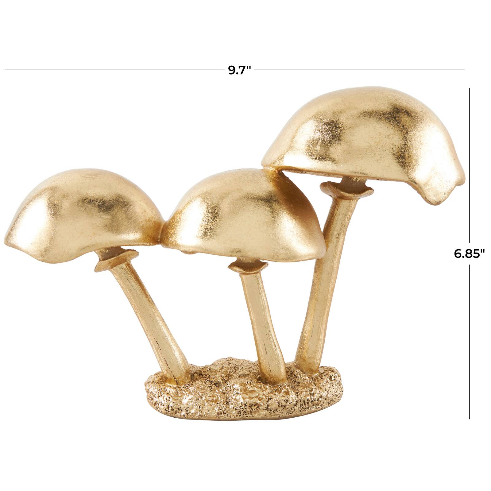 7" Gold Mushroom Metallic Sculpture