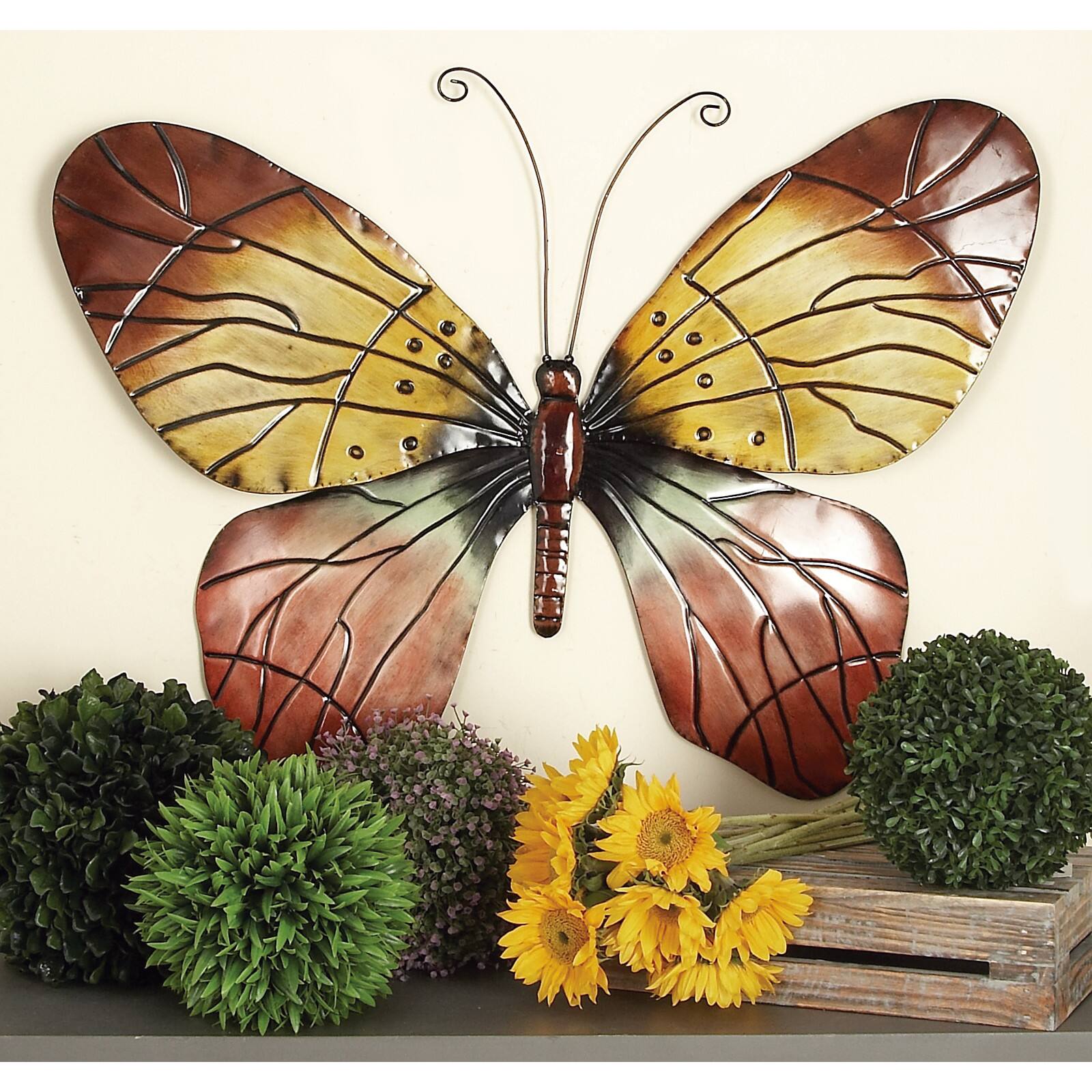Red Metal Eclectic Wall Decor, 36&#x22; x 27&#x22;