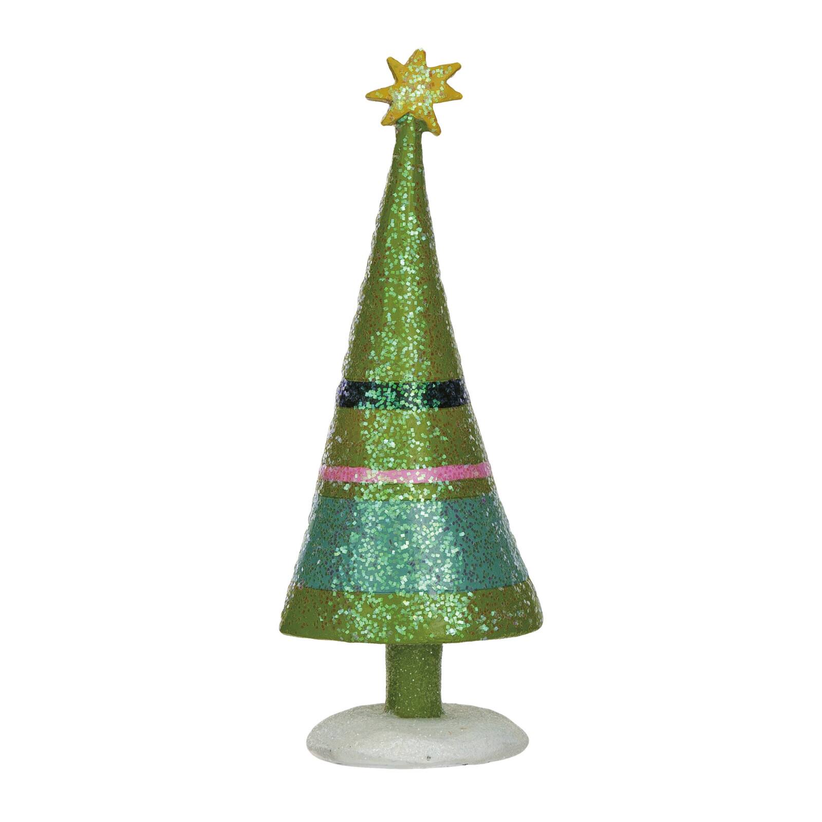 Hello Honey&#xAE; 7.5&#x22; Christmas Tree with Stripes, Star &#x26; Glitter
