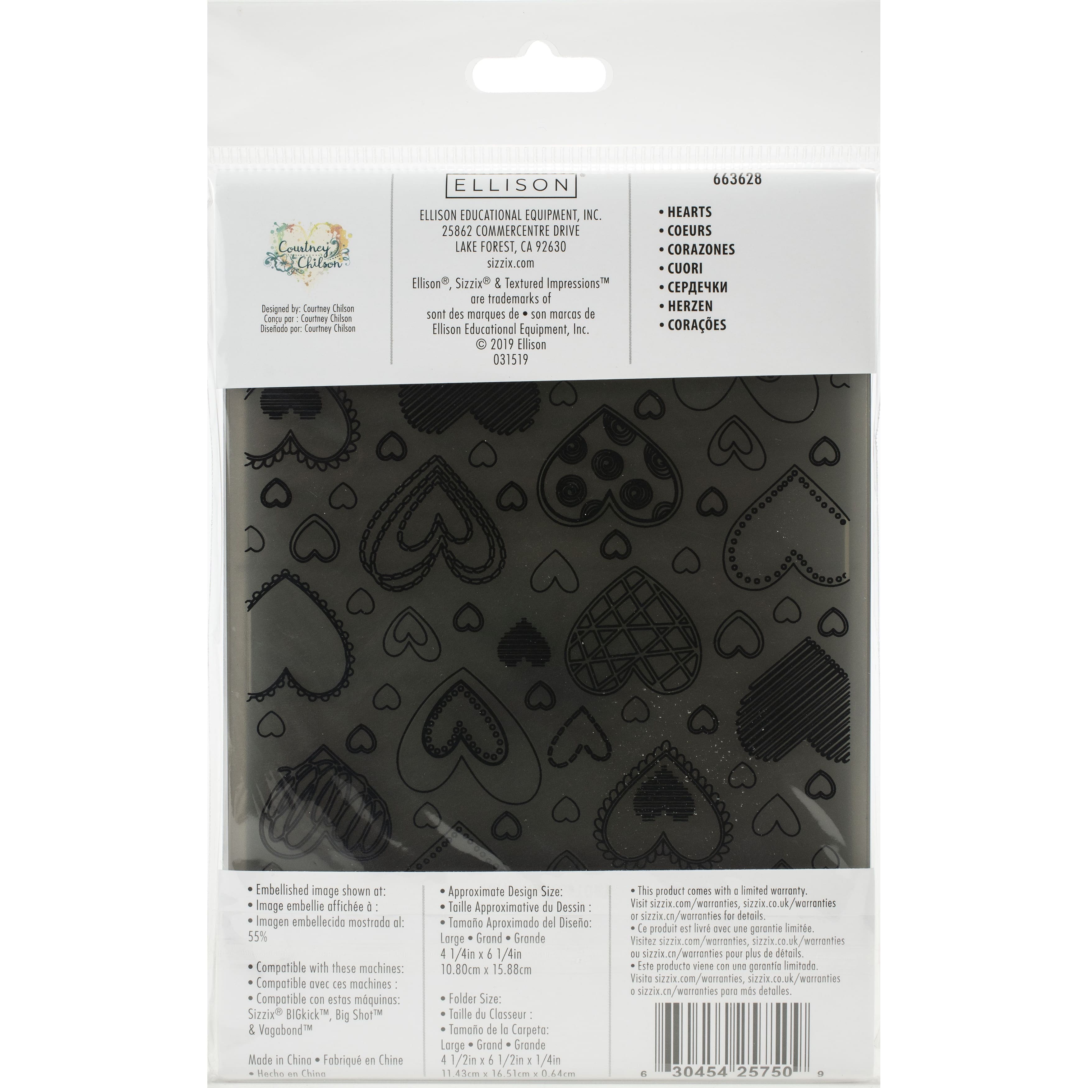 Sizzix® 3D Textured Impressions™ Courtney Chilson Hearts Embossing