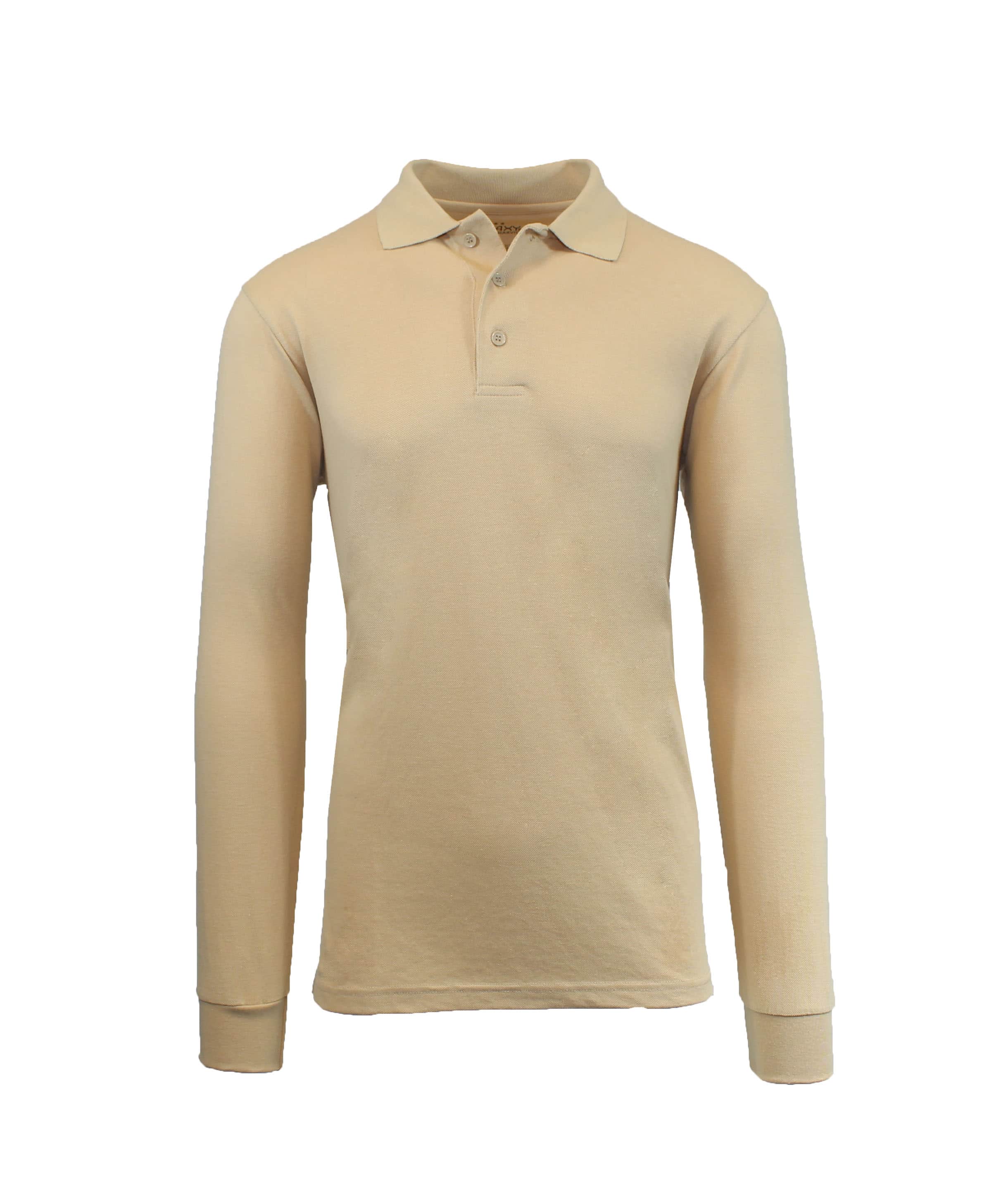 Galaxy by Harvic Long Sleeve Men's Pique Polo Shirt