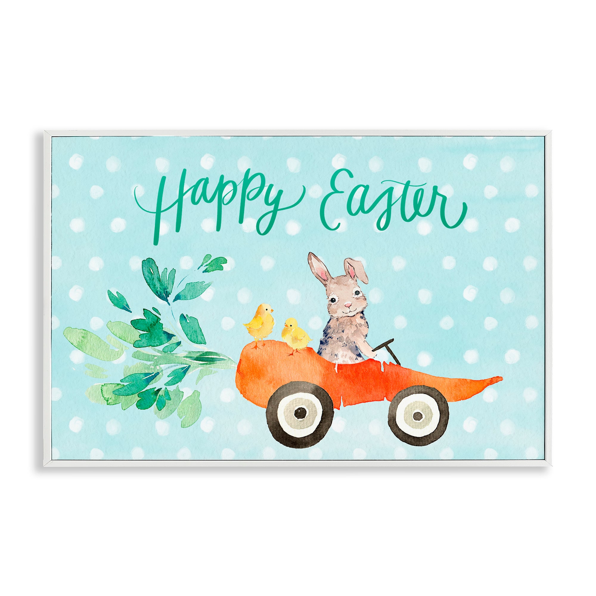 Stupell Industries Easter Carrot Car Bunny Framed Giclée Wall Art