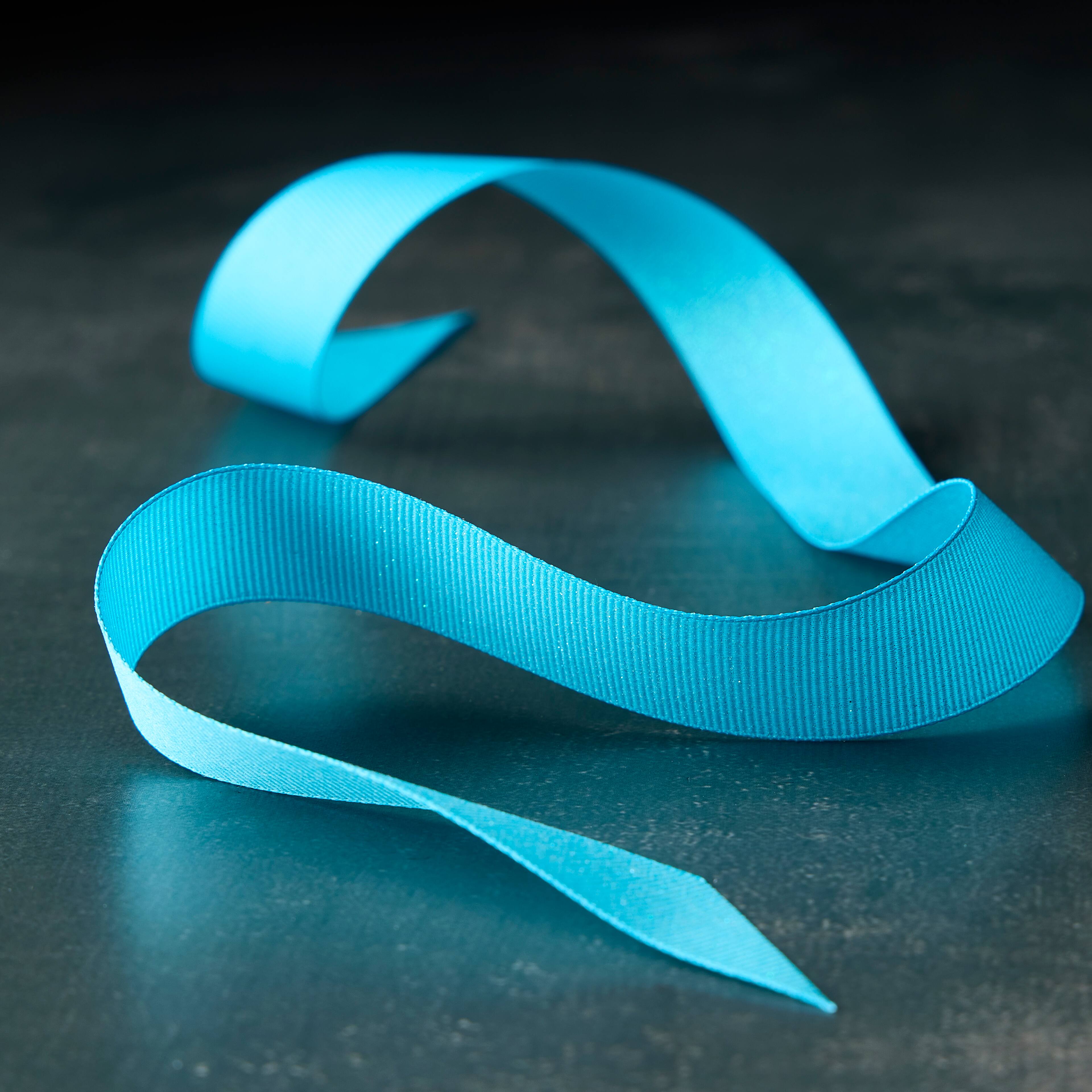 7/8" x 5yd. Blue Grosgrain Glitter Ribbon by Celebrate It® Classic