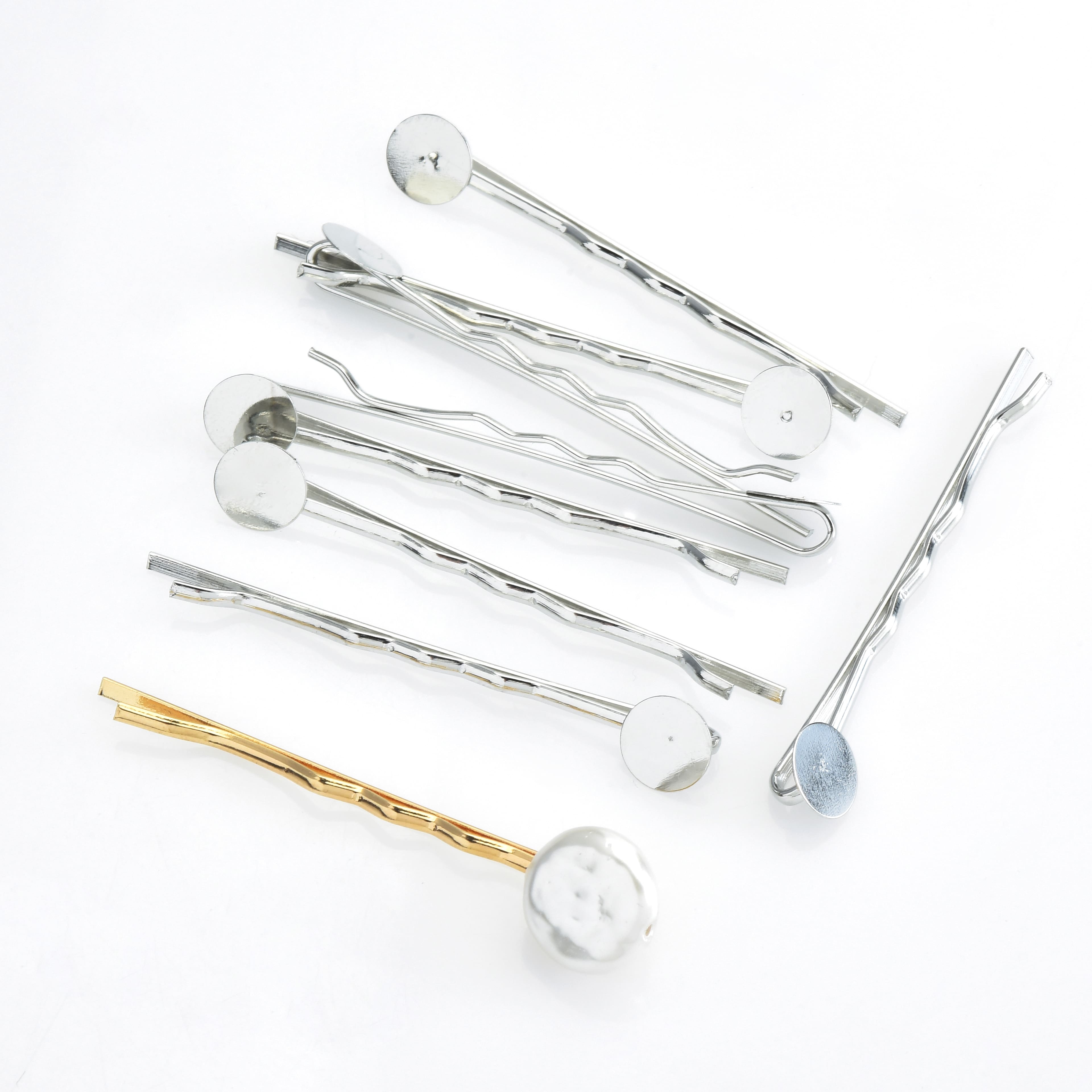 Bobby Pins with 8mm Circle Blanks, 25ct. by Bead Landing&#x2122;