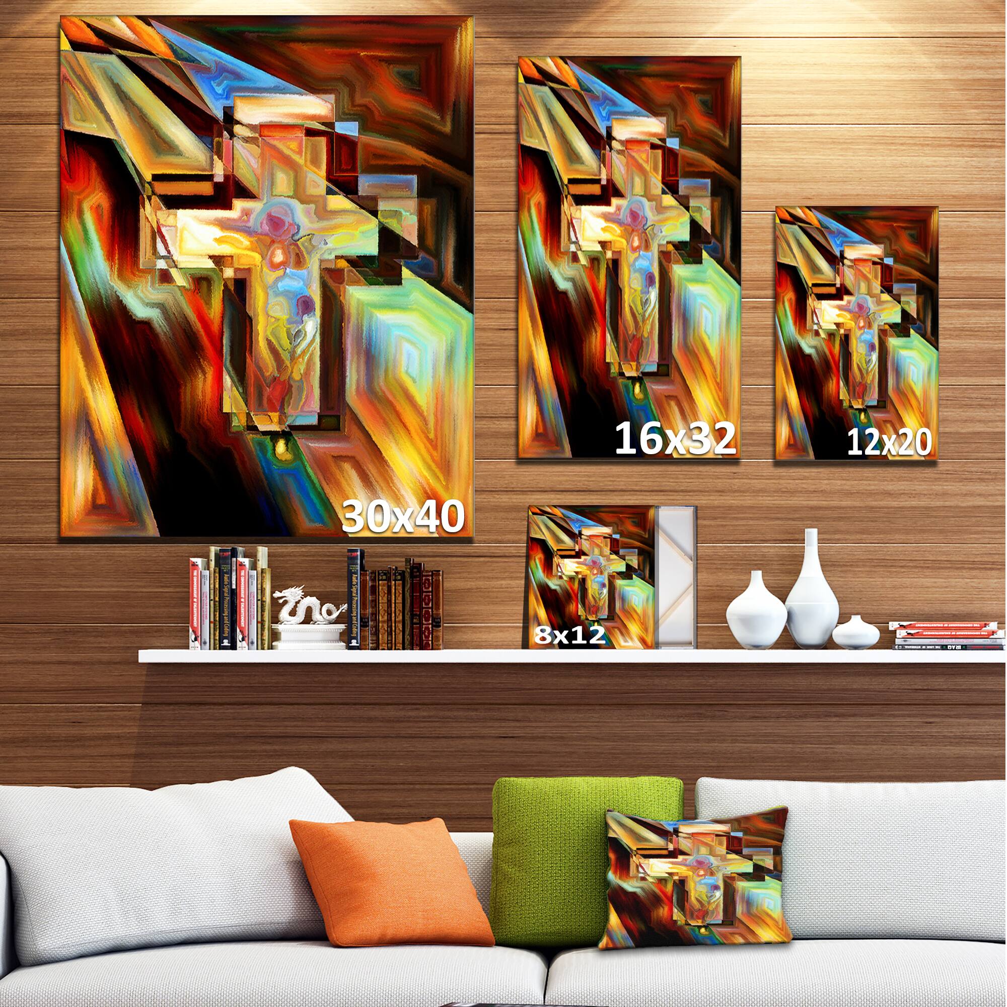 Designart - Light of the Cross - Abstract Canvas Artwork