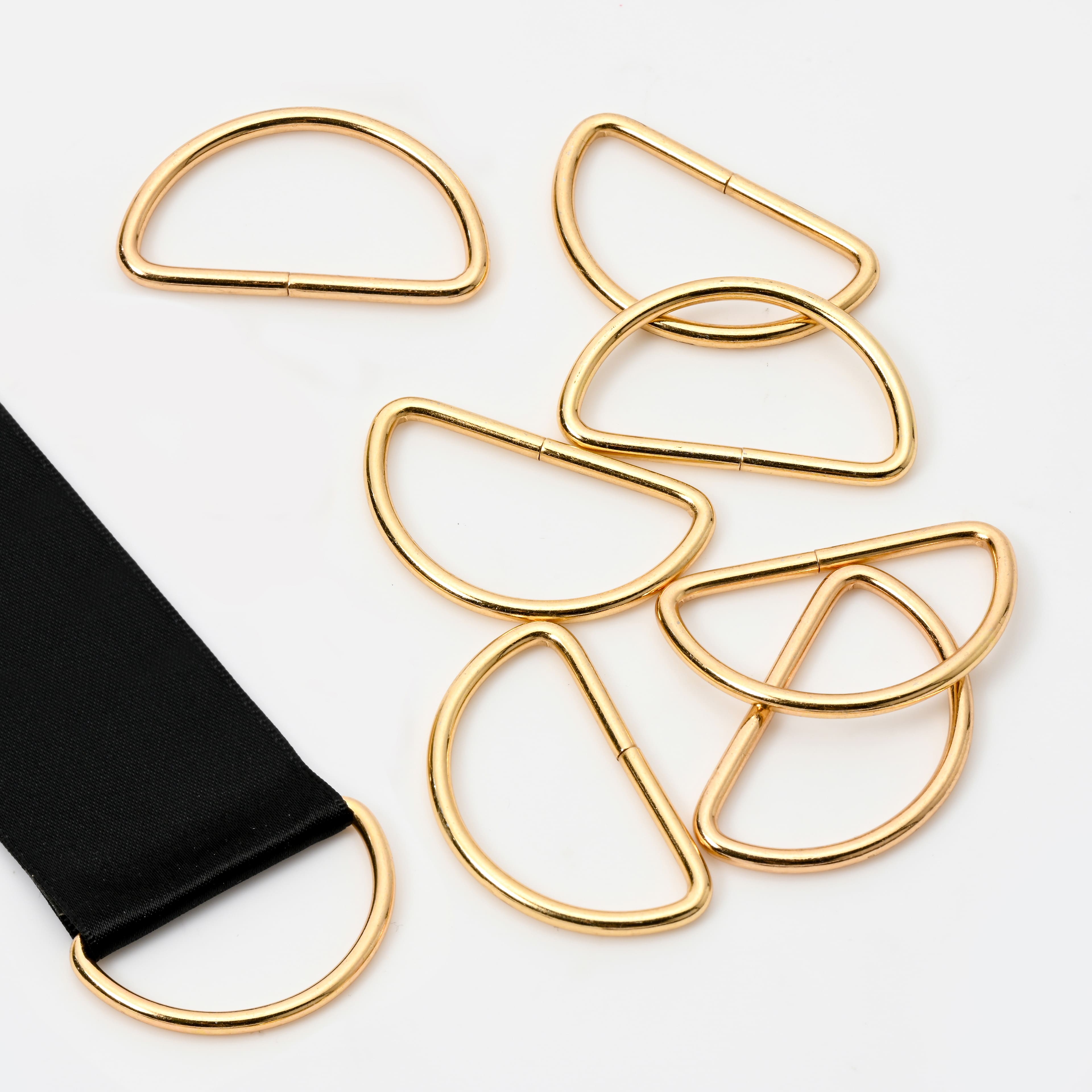 44mm Gold D Rings, 8ct. by Bead Landing™