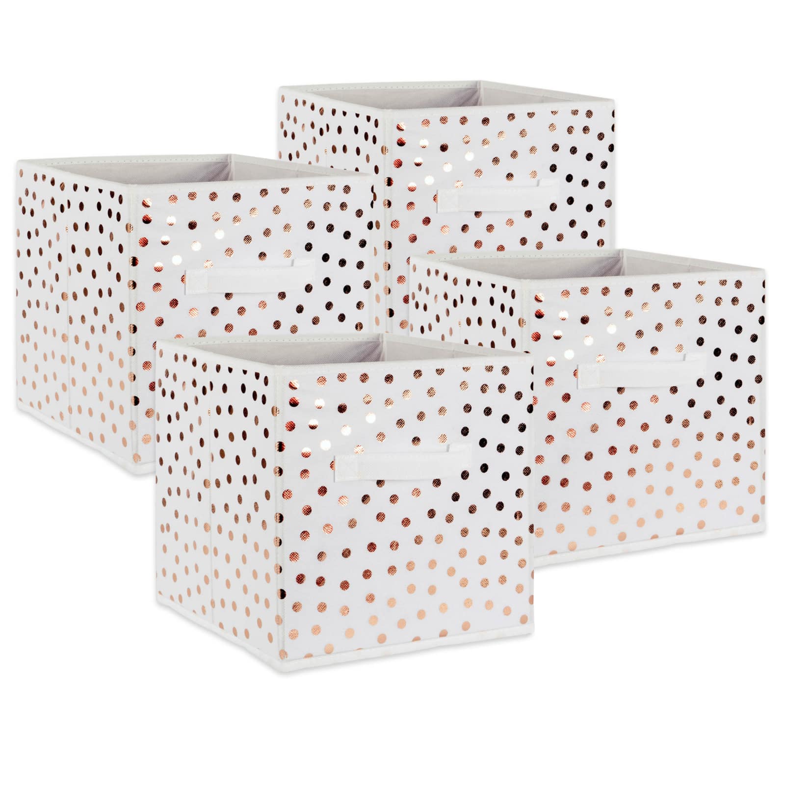 DII® 11" Nonwoven Polyester Small Dots Storage Cubes, 4ct.