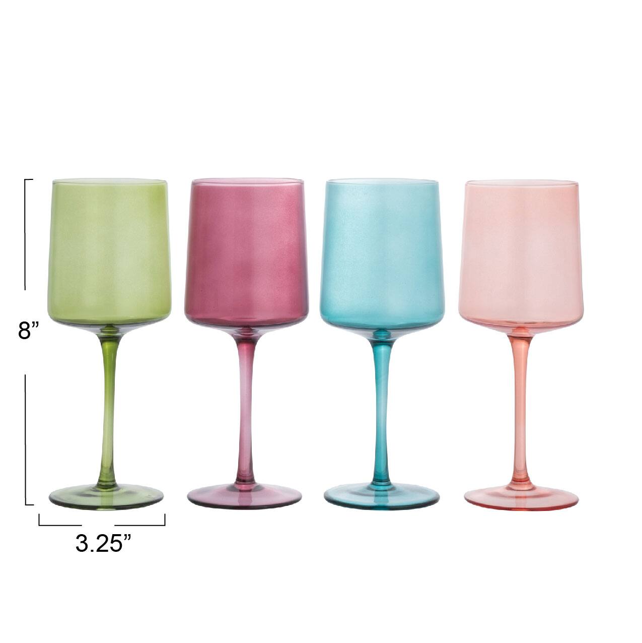 14oz. Hand Blown Stemmed Wine Glass Set