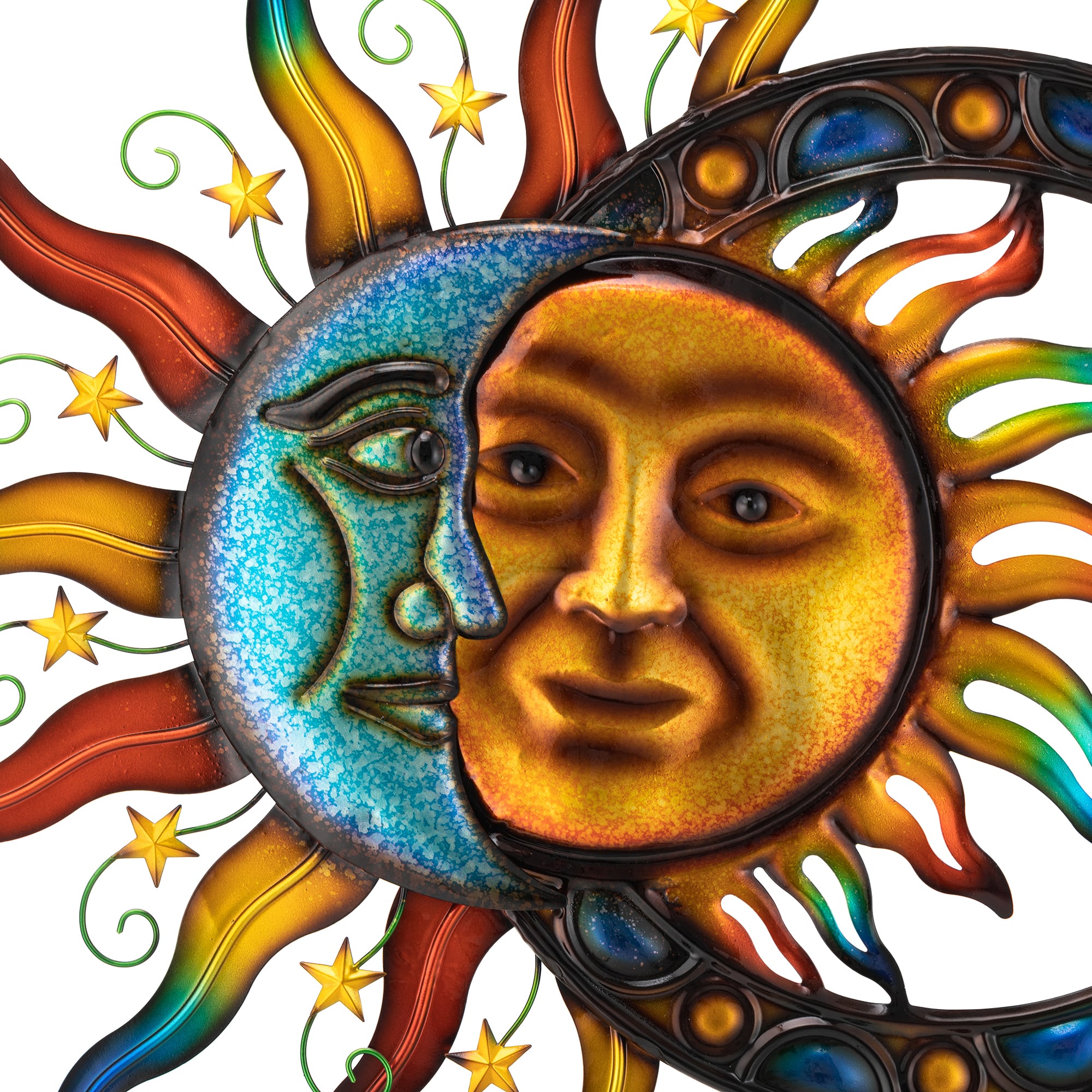 Glitzhome&#xAE; 33.5&#x22; Metal Sun &#x26; Moon Wall D&#xE9;cor