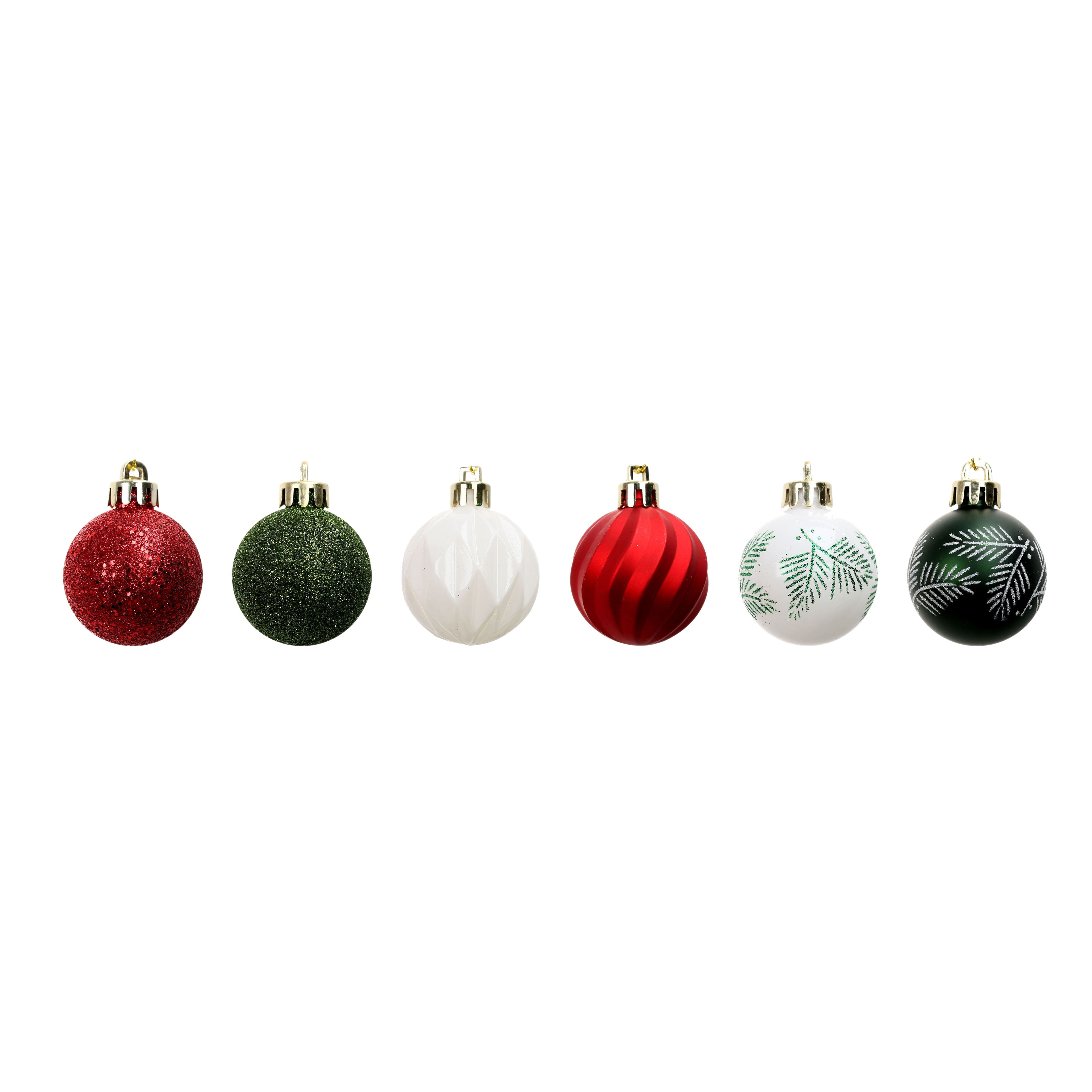 Assorted Green, Red &#x26; White Ball Plastic Ornament Tube by Ashland&#xAE;, 1pc.