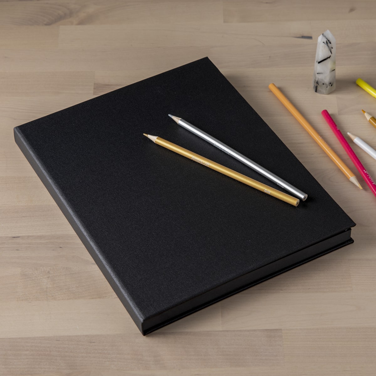 Black Page Premium Hardcover Sketchbook, 8.5 x 11 by Artist's