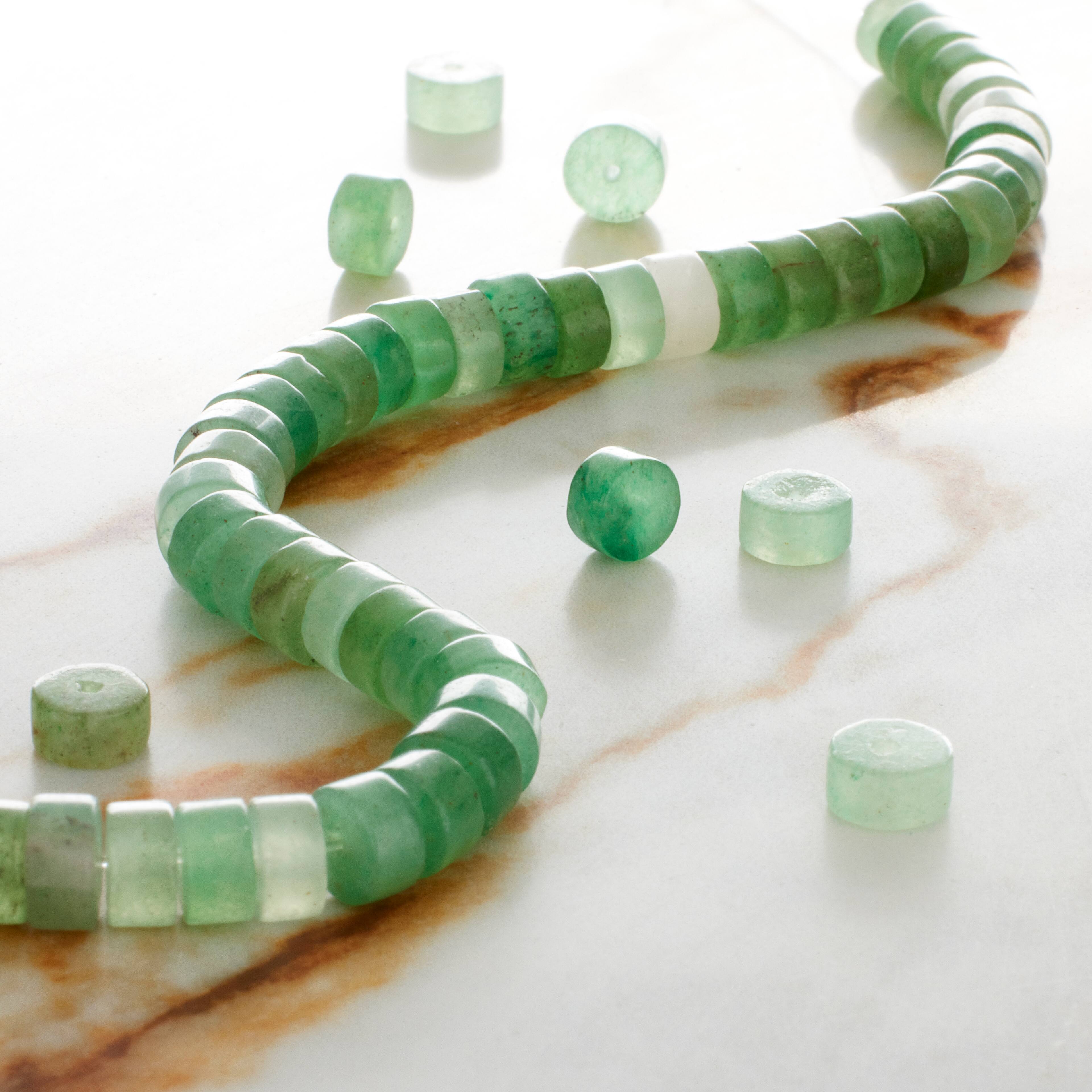 12 Pack: Green Aventurine Heishi Beads by Bead Landing™