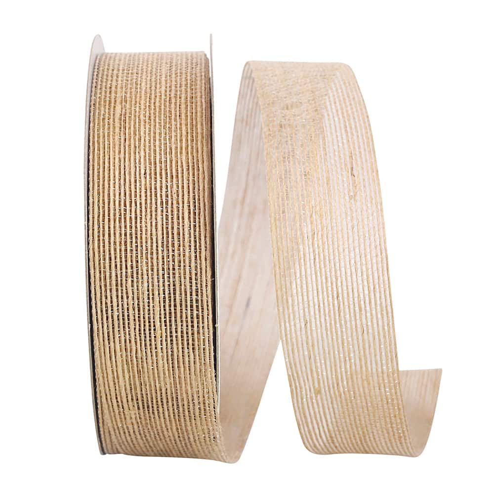 Reliant 1.5&#x22;x 25yd. Natural Brown Burlap Ribbon