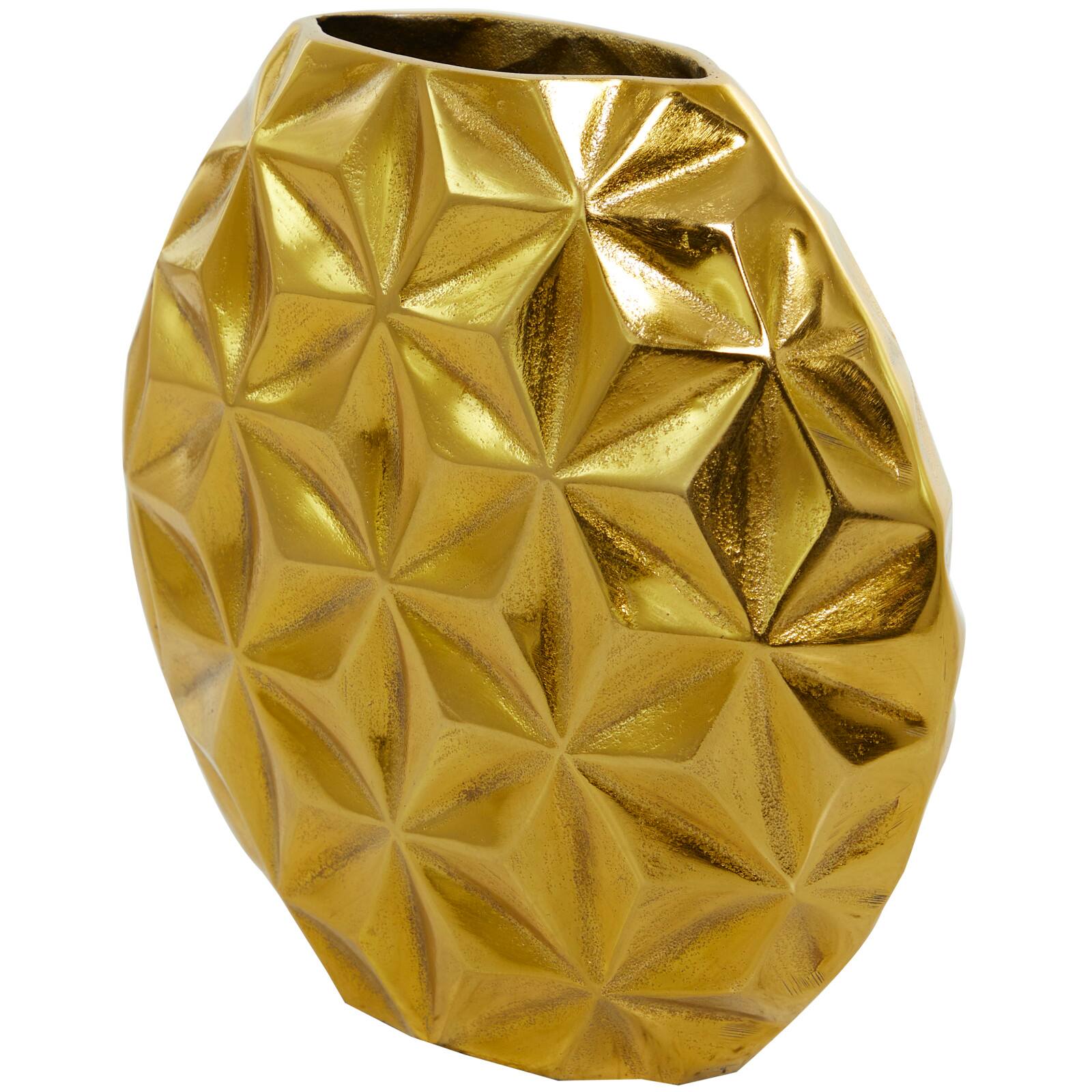 CosmoLiving by Cosmopolitan Aluminum Faceted Geometric Vase