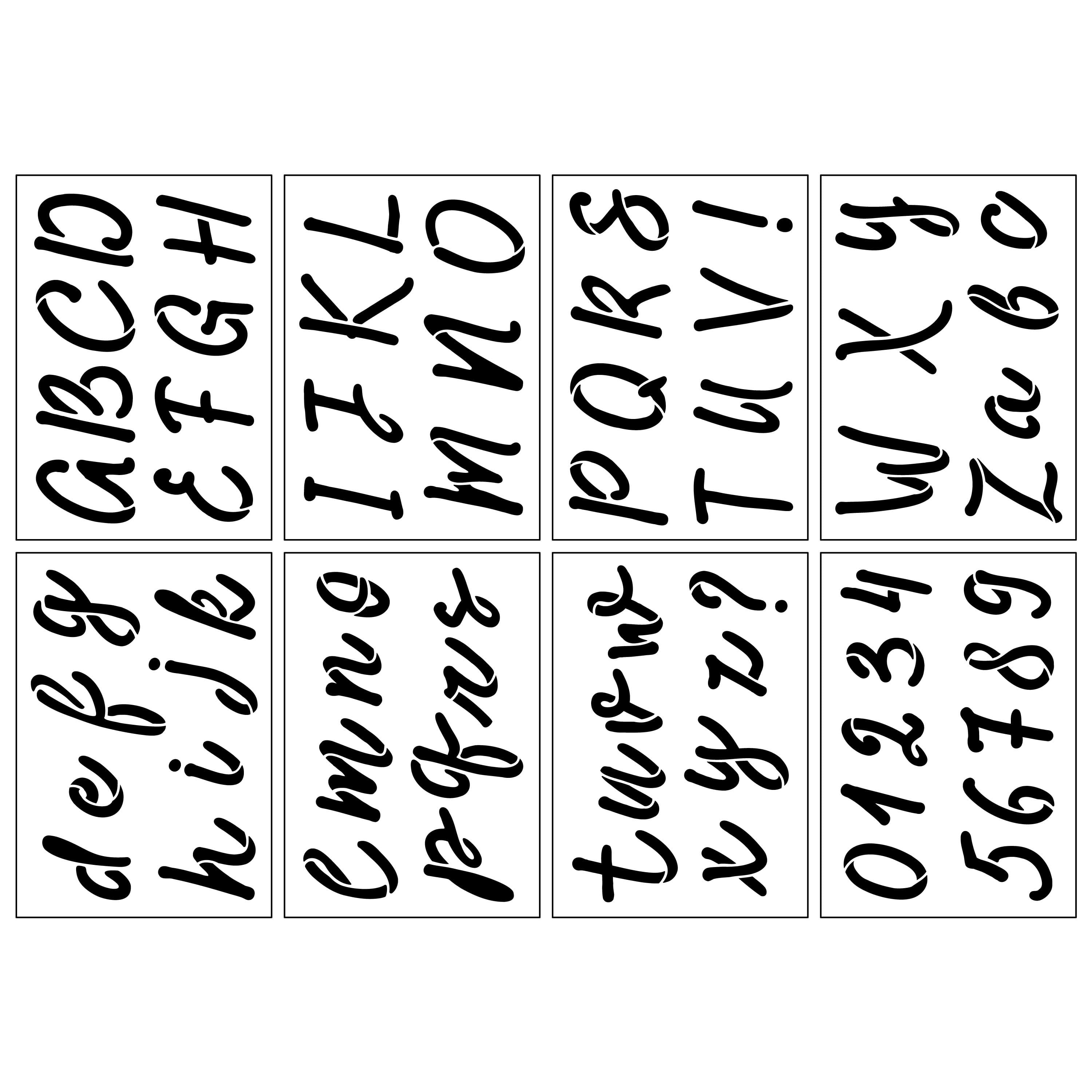 6 Pack: 2.5&#x22; Round Script Alphabet Stencils by Craft Smart&#xAE;