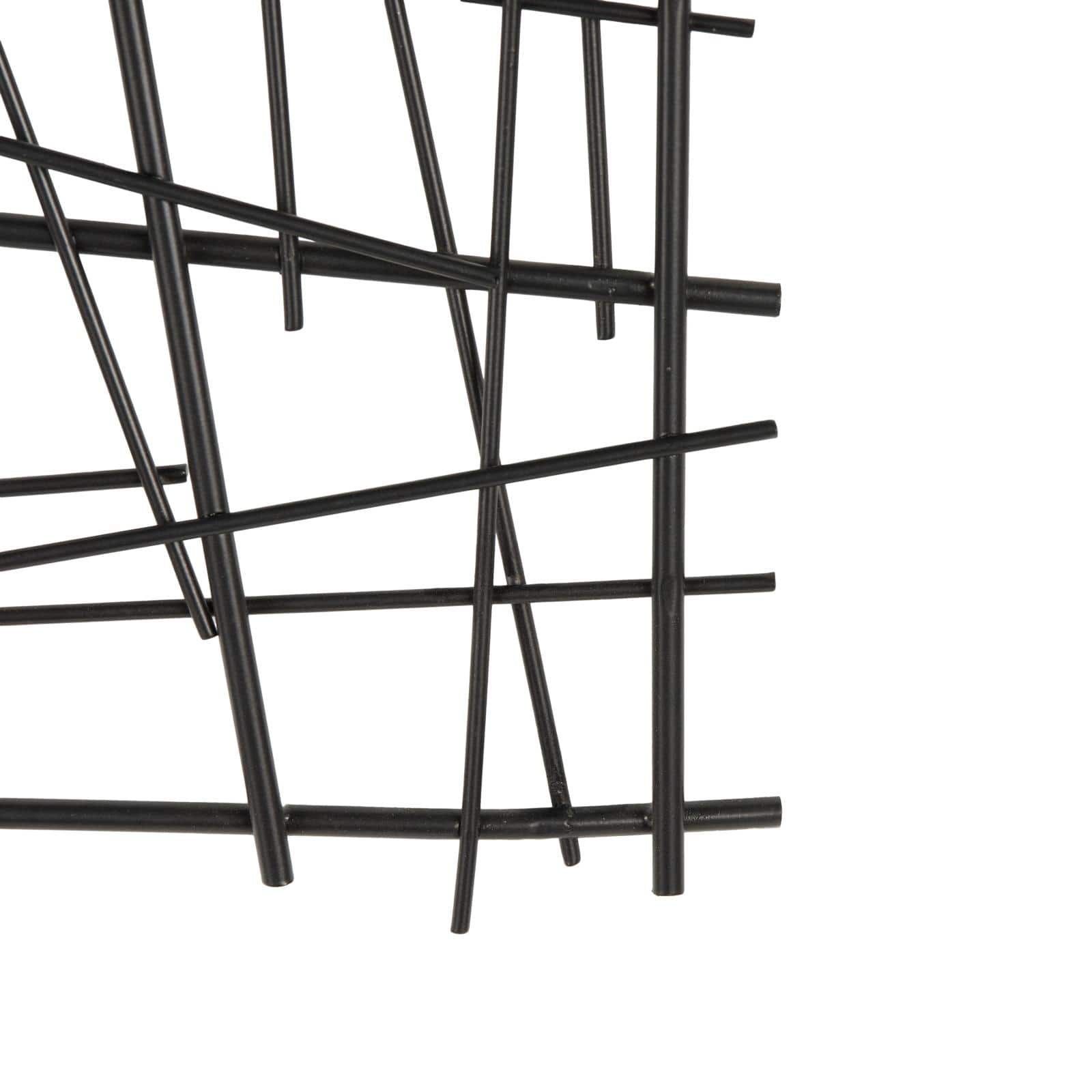 20" X 20" Black Metal Abstract Overlapping Sticks Home Wall Décor