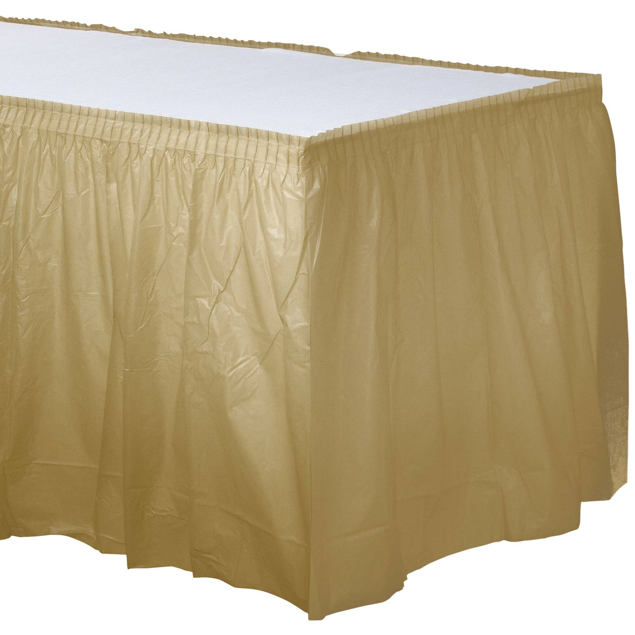 Gold Plastic Table Skirt, 2ct. Table Skirts Michaels
